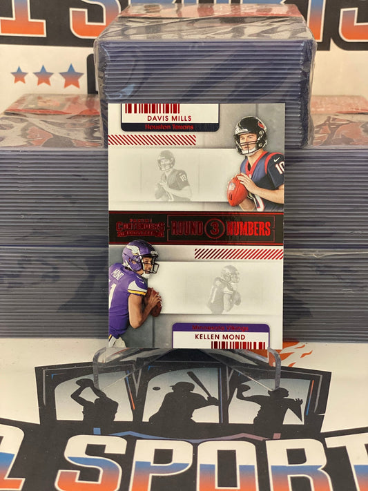 2021 Panini Contenders (Ruby, Round Numbers) Kellen Mond & Davis Mills Rookie #RN-DMI