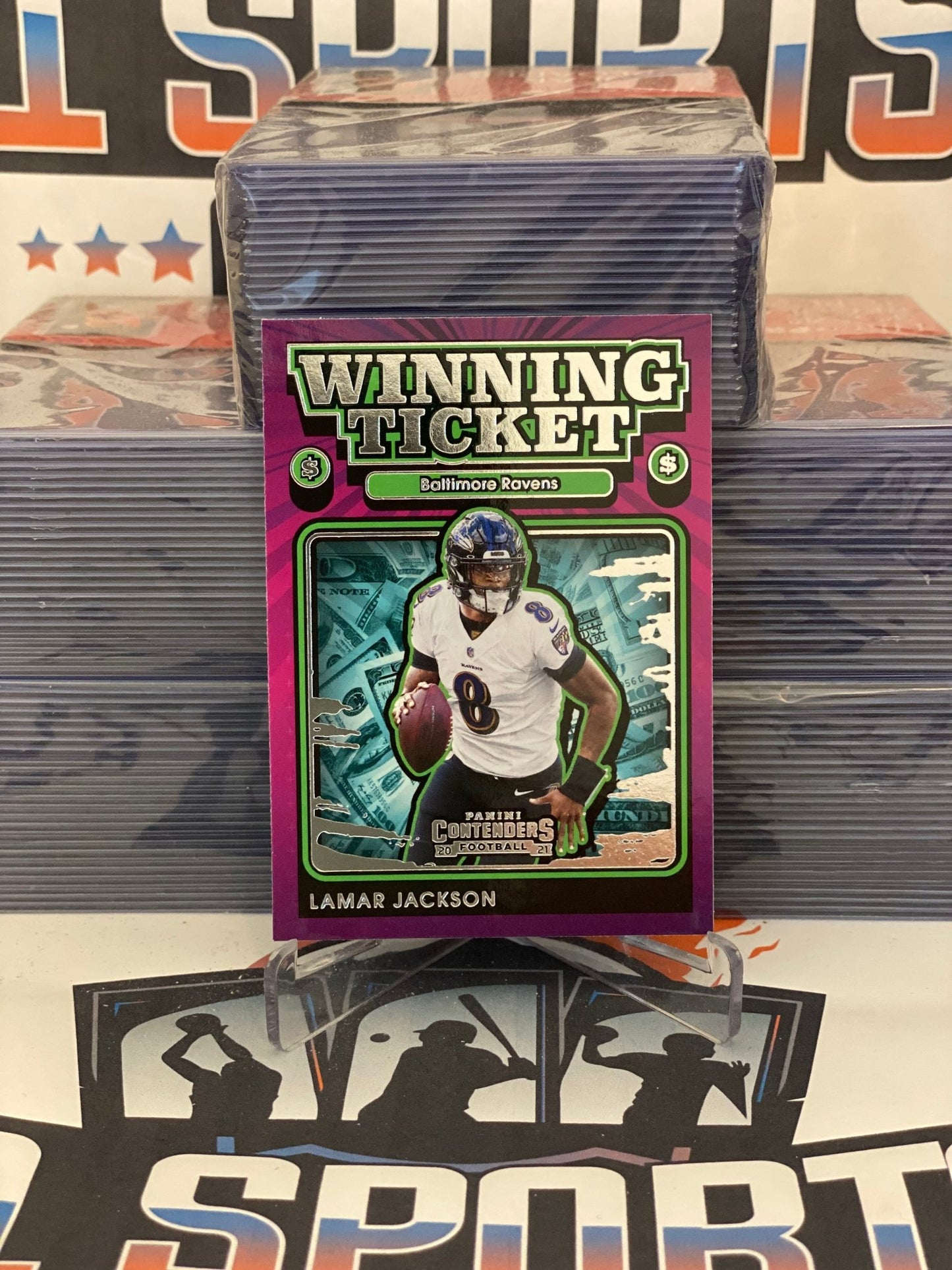 2021 Panini Contenders (Winning Ticket) Lamar Jackson #WT-LJA