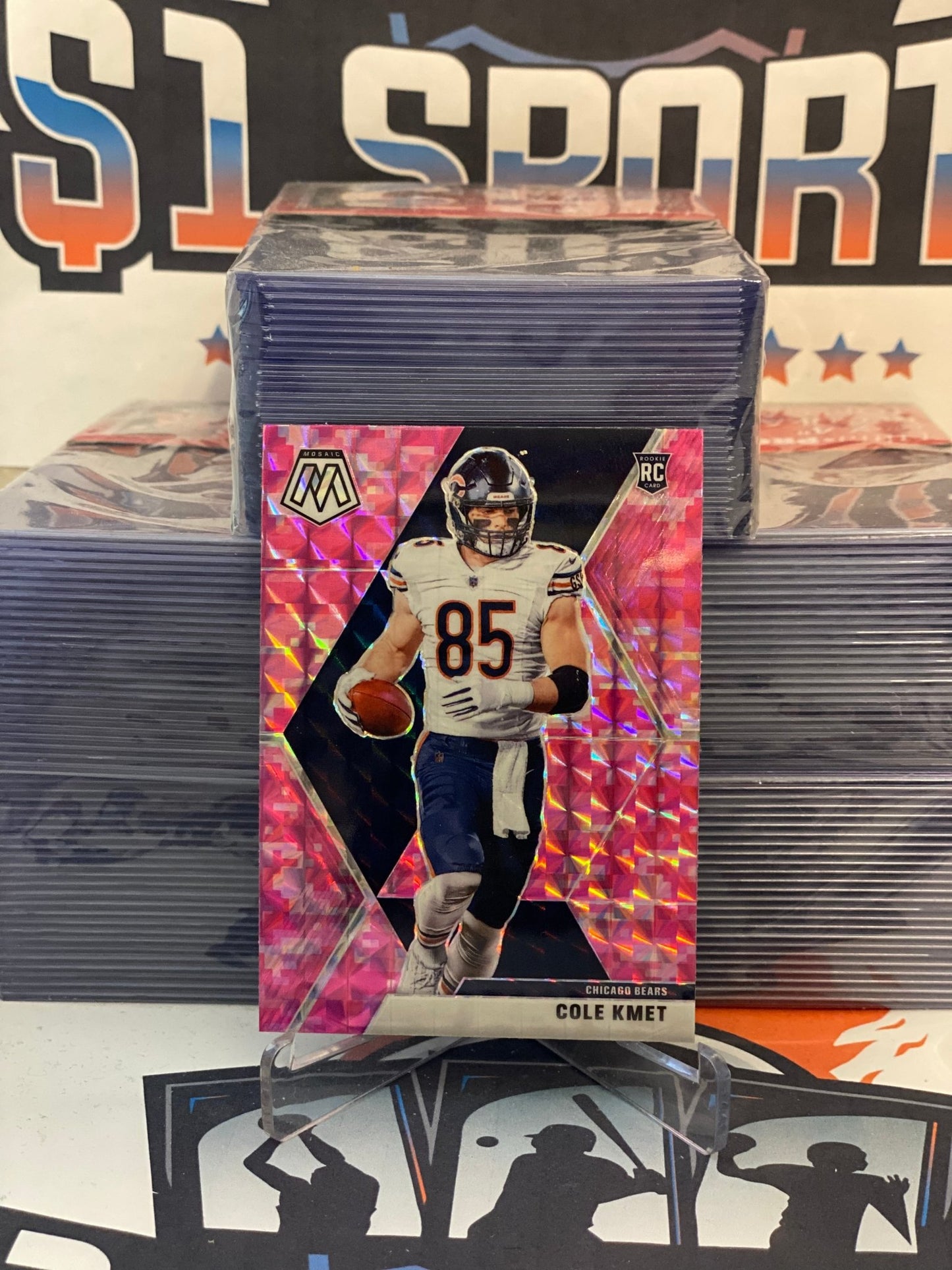 2021 Panini Mosaic (Camo Pink Prizm) Cole Kmet Rookie #218