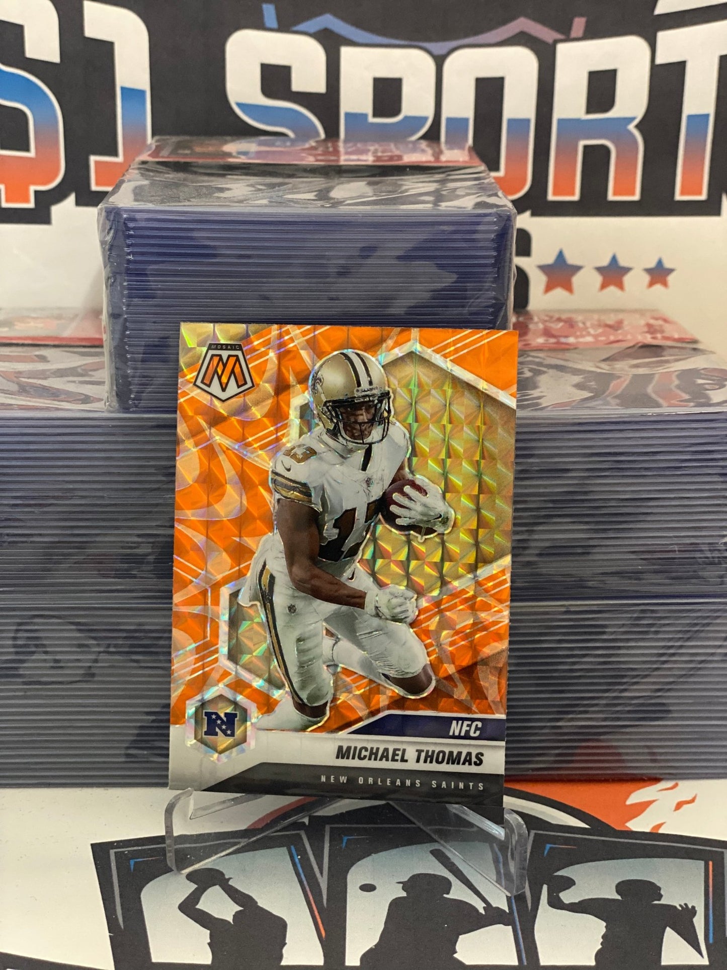 2021 Panini Mosaic (Orange Reactive Prizm) Michael Thomas #216