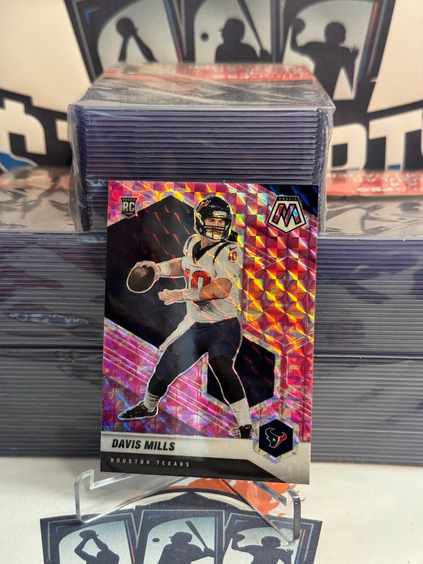 2021 Panini Mosaic (Pink Camo Prizm) Davis Mills Rookie #322