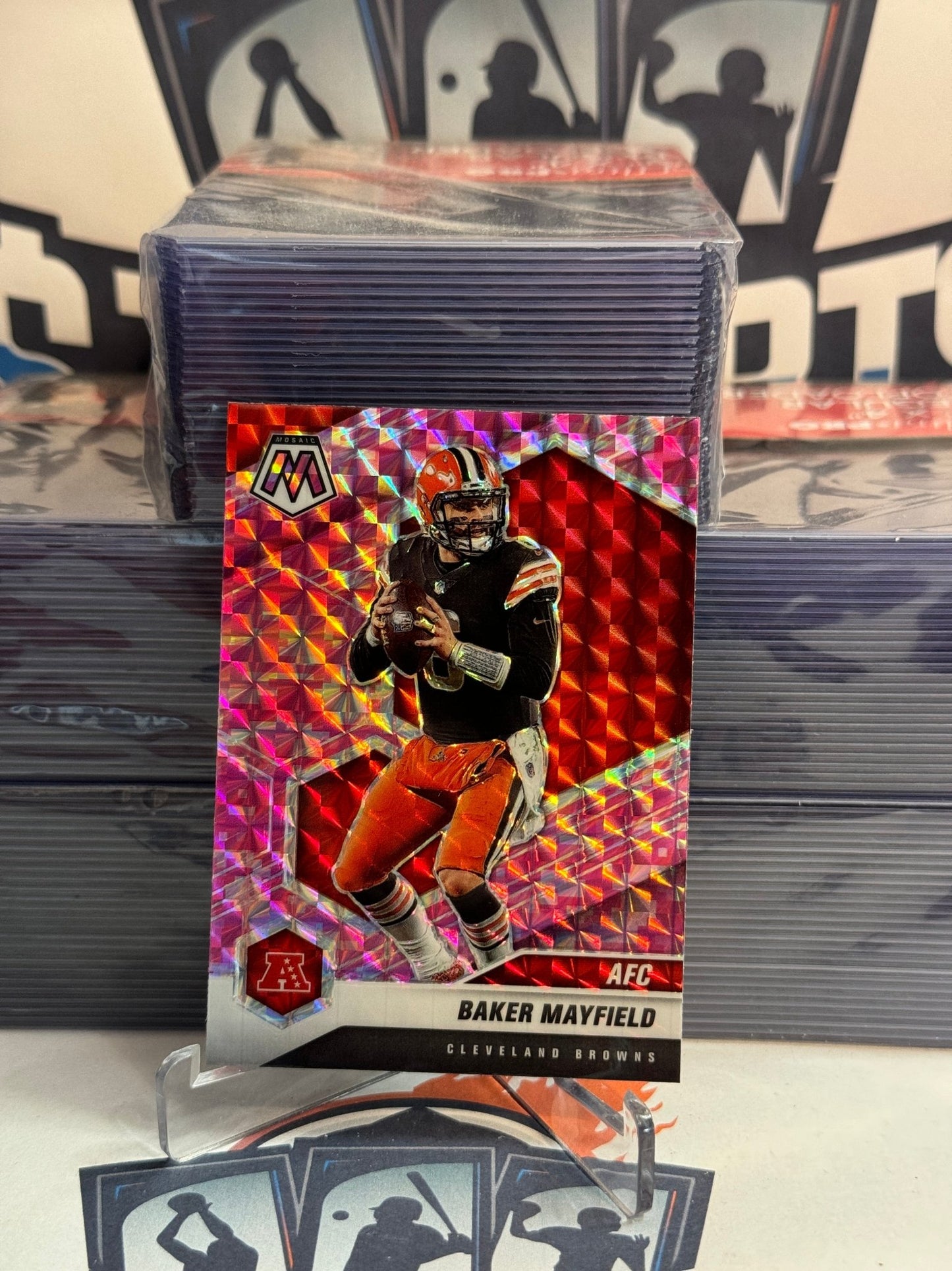 2021 Panini Mosaic (Pink Camo Prizm, NFC) Baker Mayfield #225