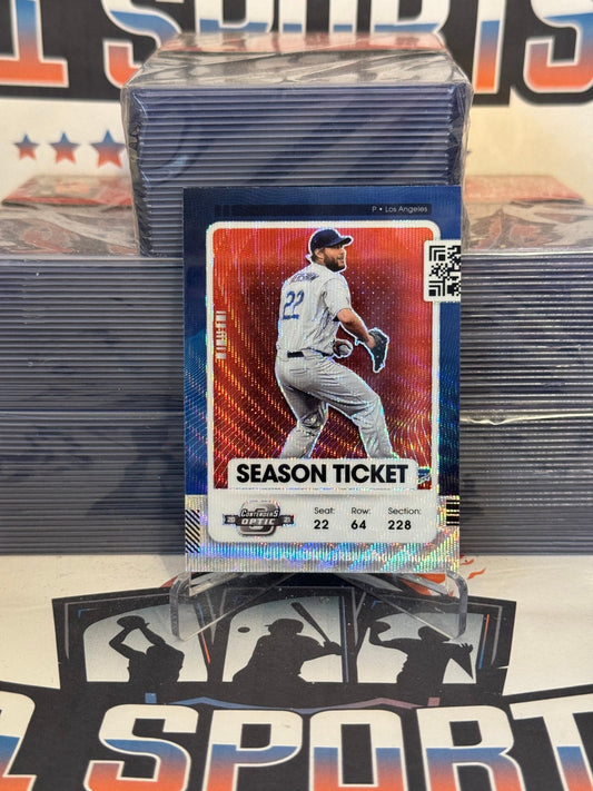 2021 Panini Optic Contenders (Ruby Wave Prizm) Clayton Kershaw #3