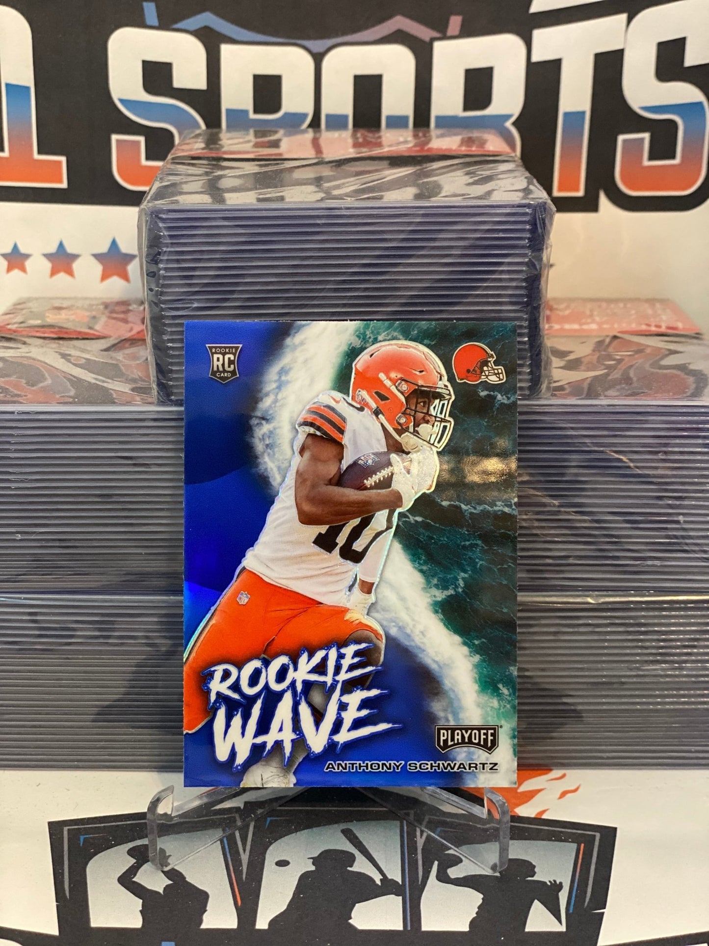 2021 Panini Playoff (Blue Prizm, Rookie Wave) Anthony Schwartz #RW-ACS