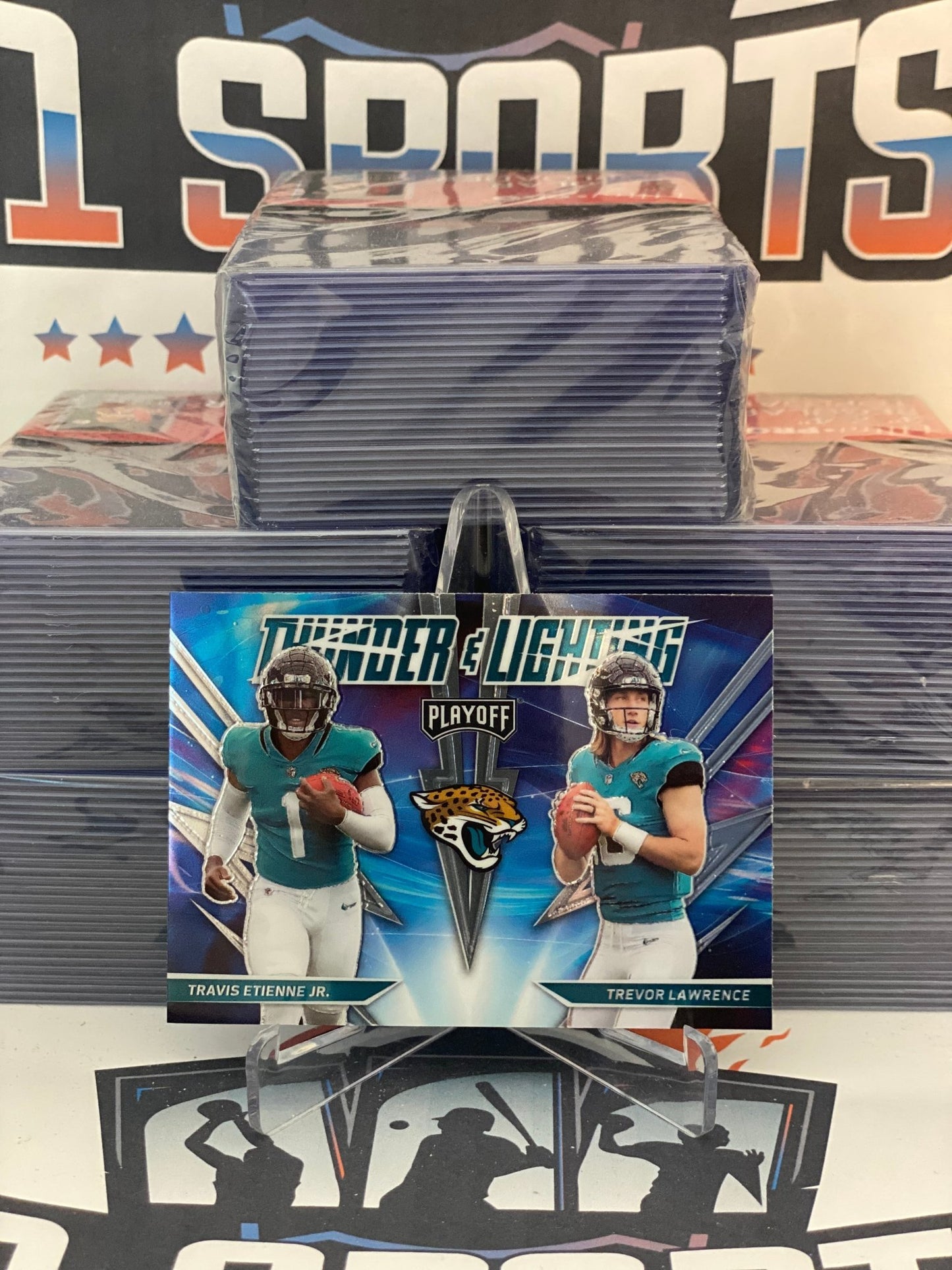 2021 Panini Playoff (Thunder & Lightning) Trevor Lawrence & Travis Etienne Jr. #TL-17