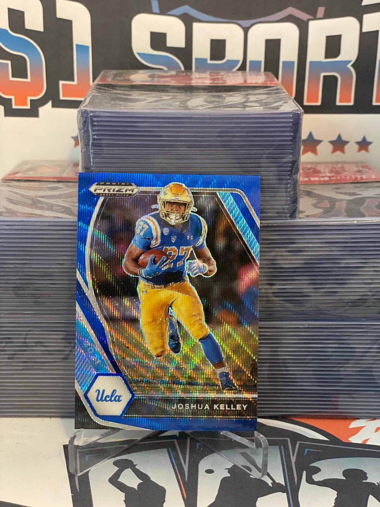 2021 Panini Prizm Draft Picks (Blue Wave Prizm 049/249) Joshua Kelley #80