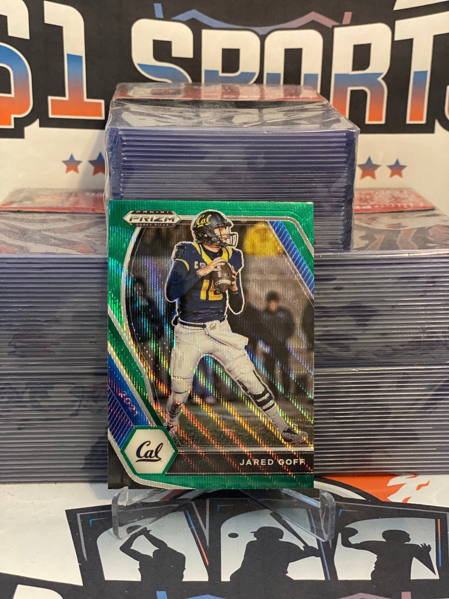 2021 Panini Prizm Draft Picks (Green Wave Prizm) Jared Goff #12