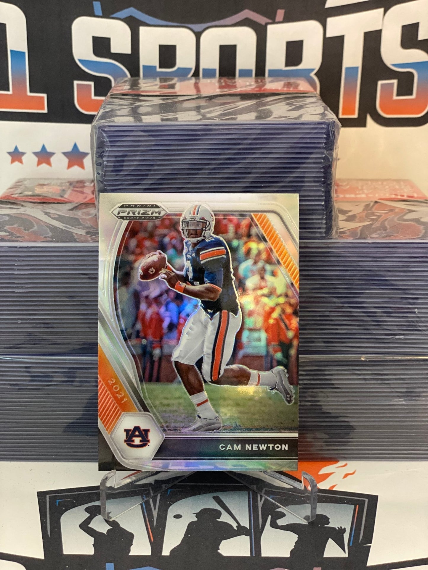 2021 Panini Prizm Draft Picks (Silver Prizm) Cam Newton #28