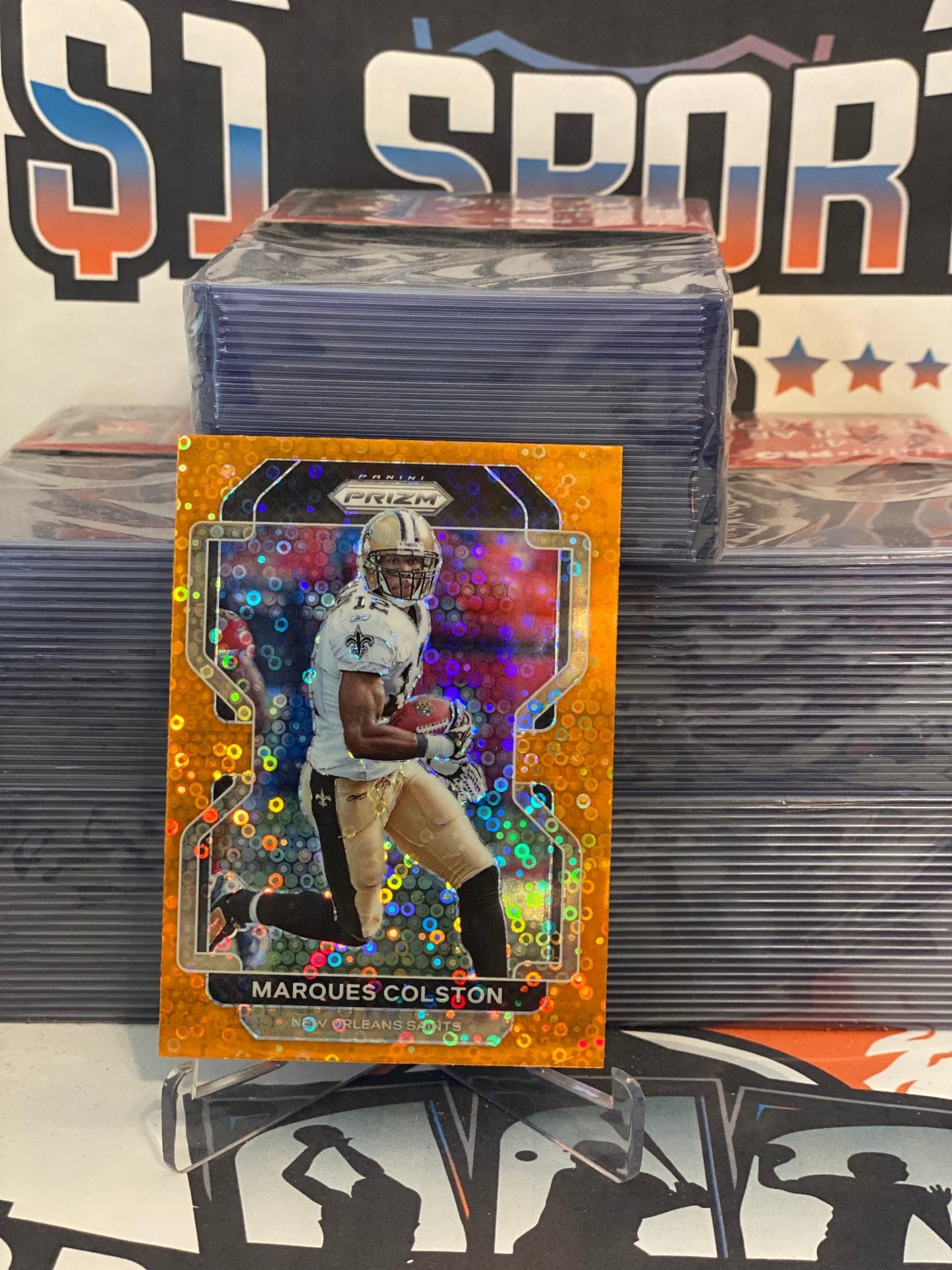 2021 Panini Prizm (Orange Disco Prizm) Marques Colston #310