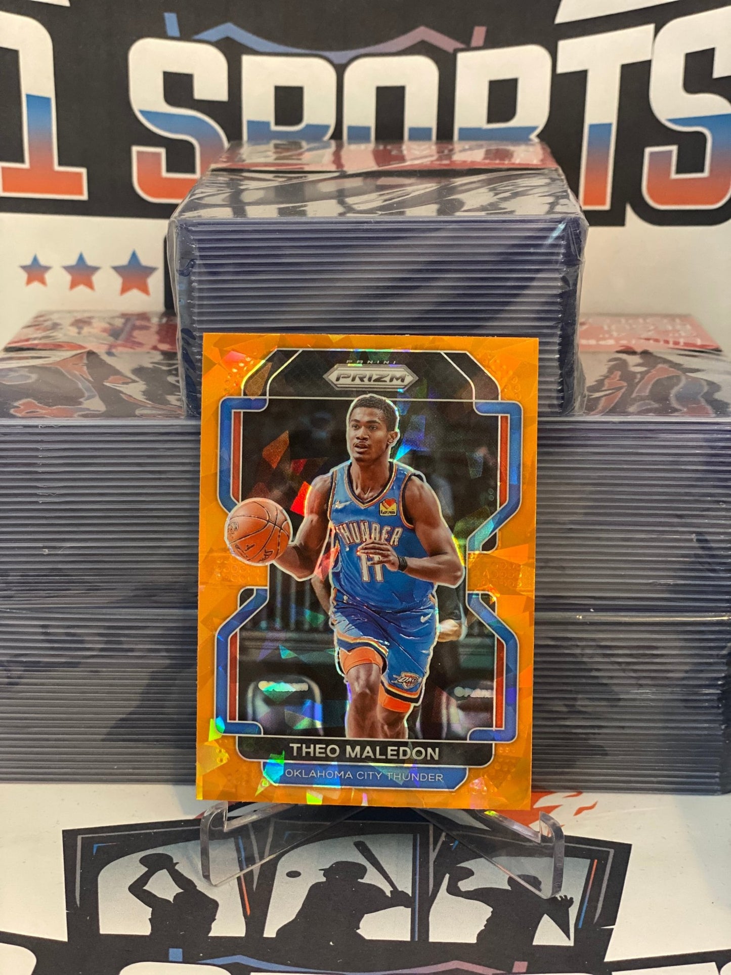 2021 Panini Prizm (Orange Ice Prizm) Theo Maledon #179