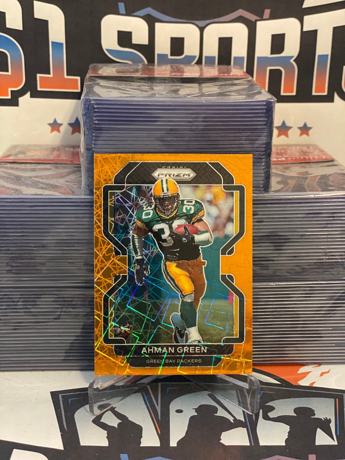 2021 Panini Prizm (Orange Lazer Prizm) Ahman Green #145
