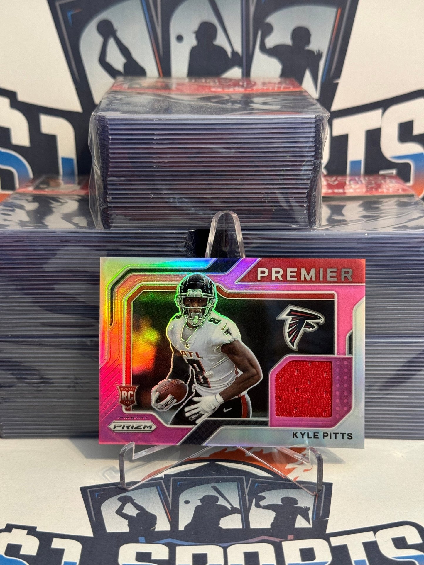 2021 Panini Prizm (Pink Prizm, Premier Jersey Relic) Kyle Pitts Rookie #PJ-11