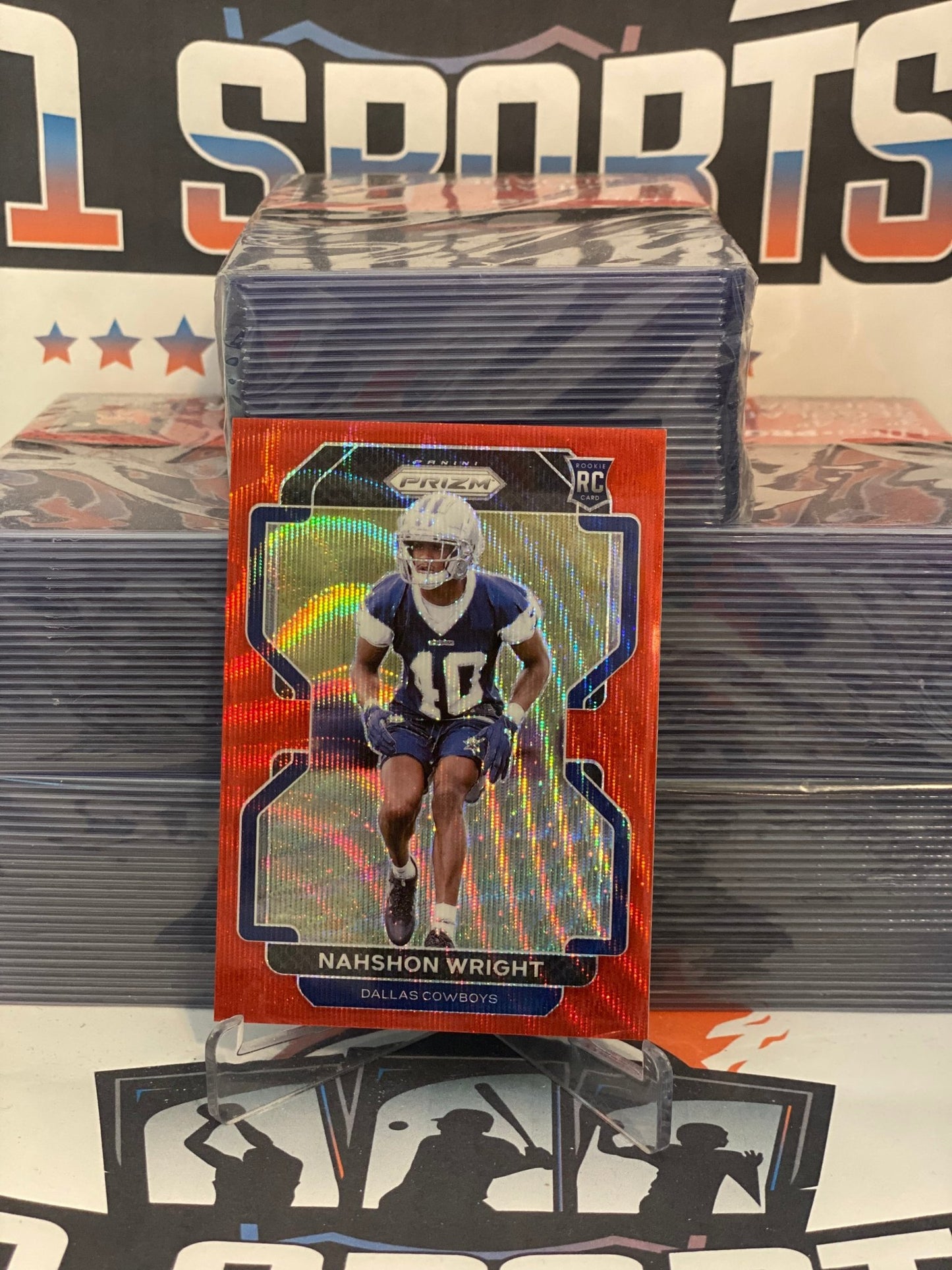 2021 Panini Prizm (Red Wave Prizm 137/149) Nahshon Wright Rookie #438
