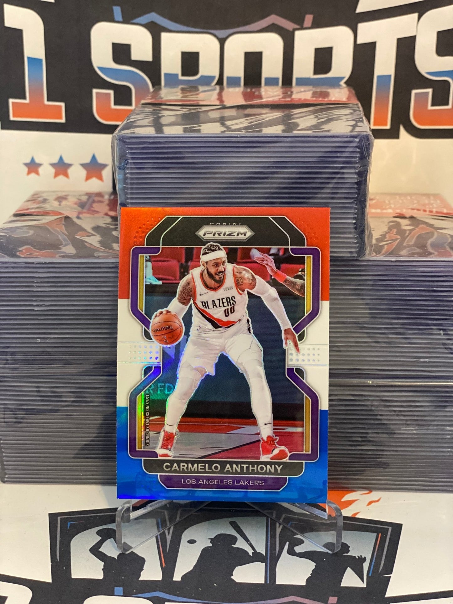 2021 Panini Prizm (Red White Blue Prizm) Carmelo Anthony #11