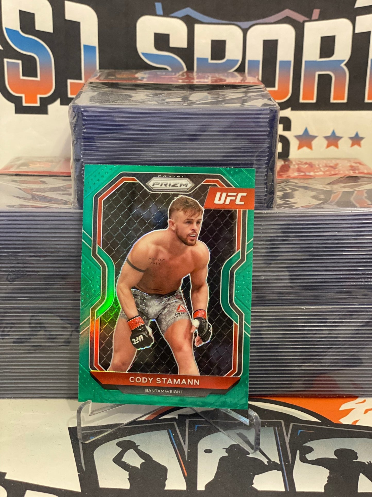 2021 Panini Prizm UFC (Green Prizm) Cody Stamann Rookie #20