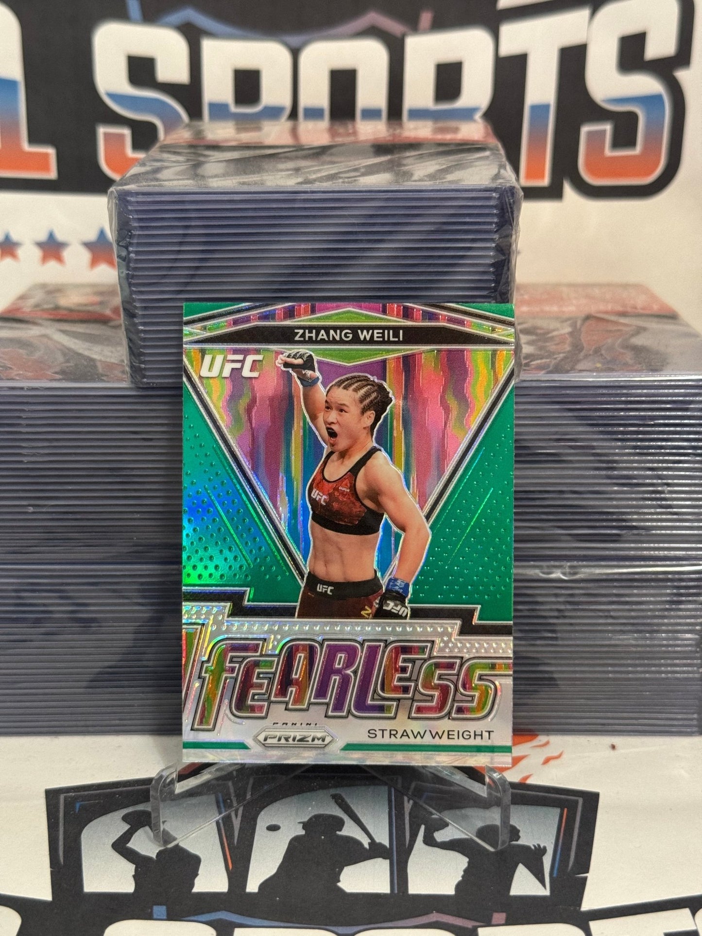 2021 Panini Prizm UFC (Green Prizm, Fearless) Zhang Weili #20