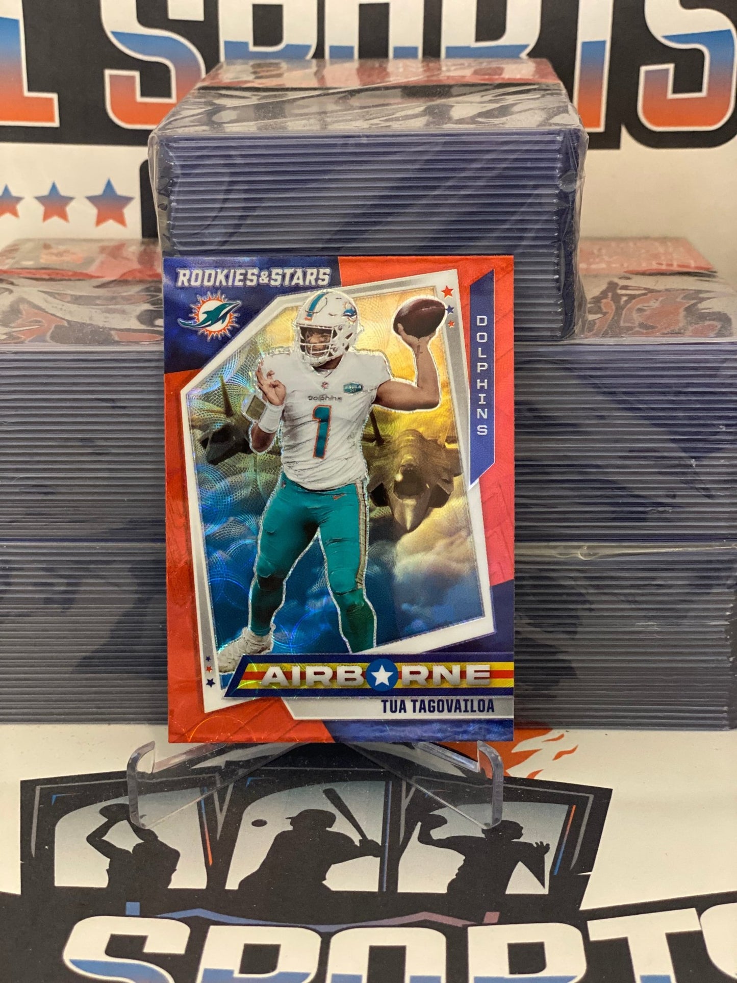 2021 Panini Rookies & Stars (Red Circles Prizm, Airborne) Tua Tagovailoa #AB-13