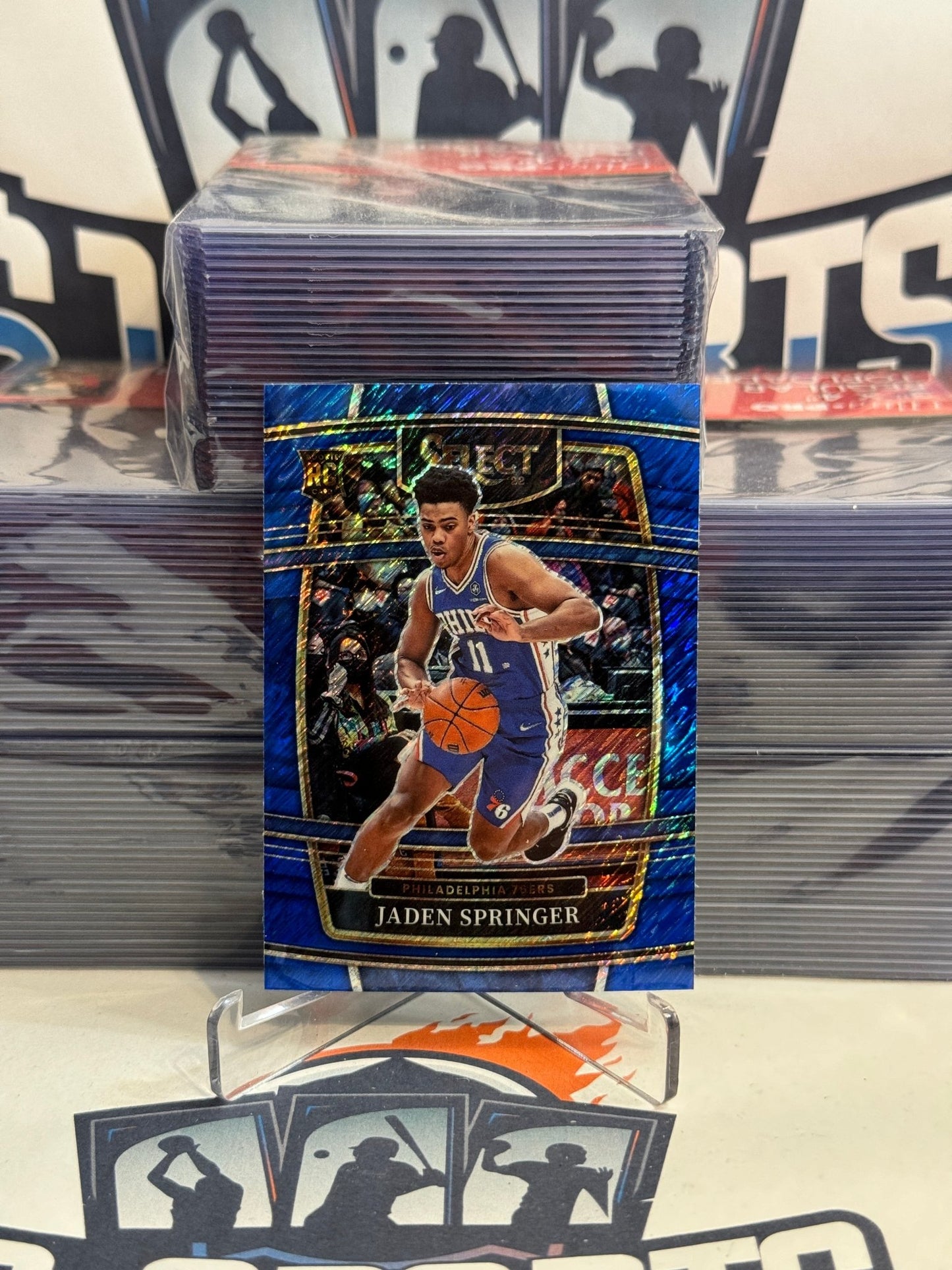 2021 Panini Select (Blue Shimmer Prizm) Jaden Springer Rookie #85