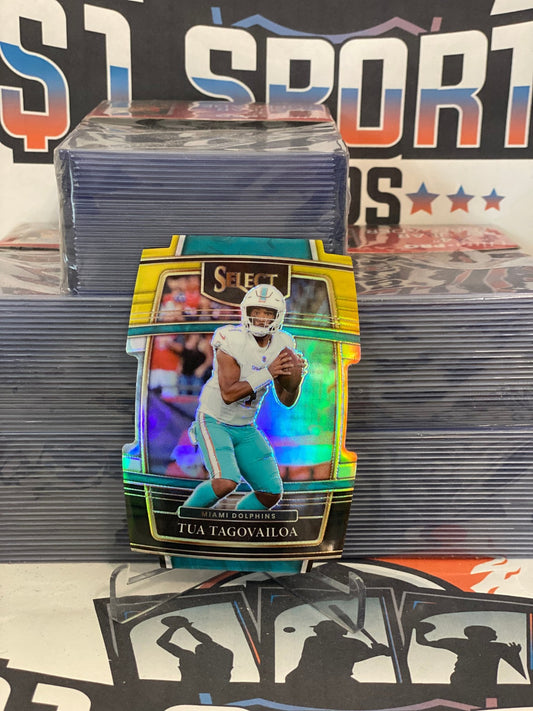 2021 Panini Select (Green Yellow Die Cut Prizm) Tua Tagovailoa #22
