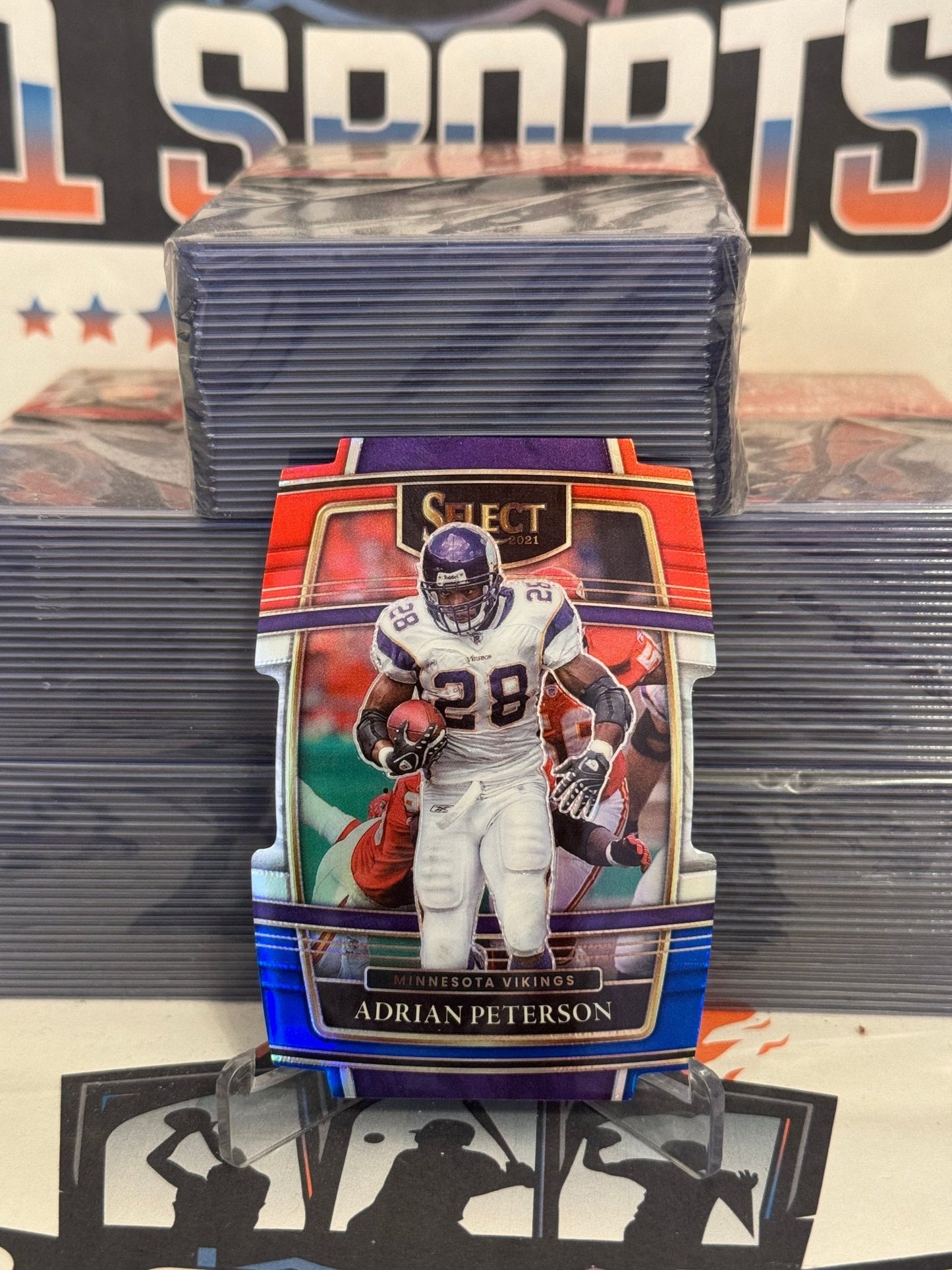 2021 Panini Select (Red & Blue Die Cut Prizm) Adrian Peterson #37