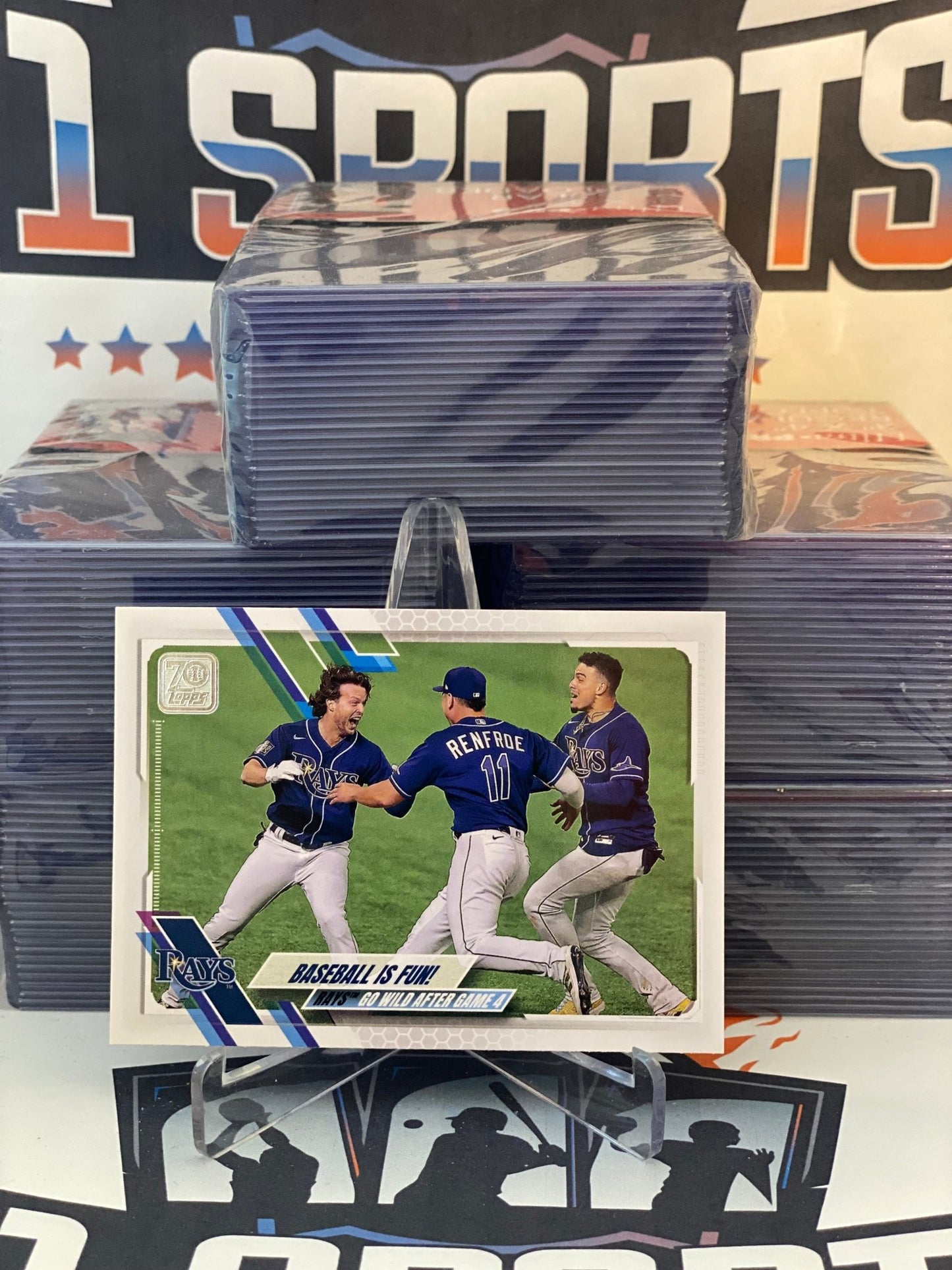 2021 Topps (Baseball is Fun) Brett Phillips, Hunter Renfroe, Willy Adames #353