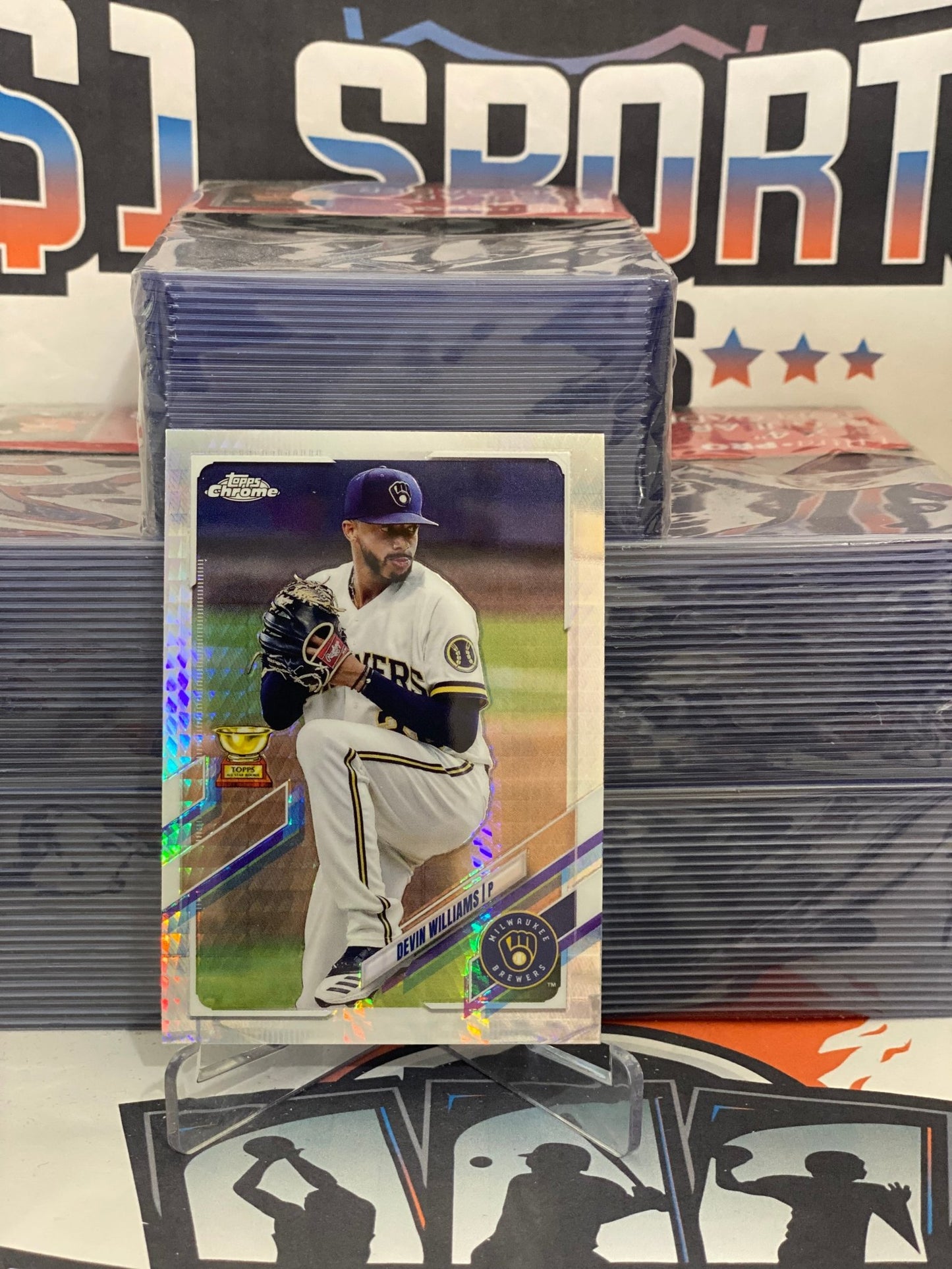 2021 Topps Chrome (Prism Refractor, Rookie Cup) Devin Williams #98