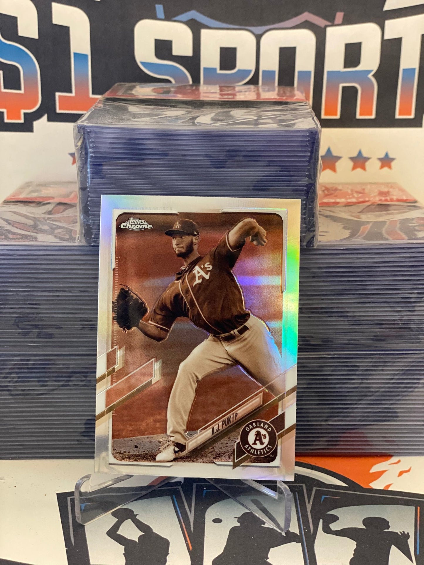 2021 Topps Chrome (Sepia Refractor) A.J. Puk #90