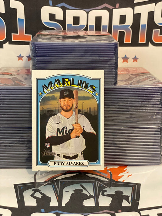 2021 Topps Heritage Eddy Alvarez Rookie #528