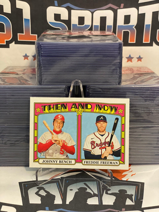 2021 Topps Heritage (Then & Now) Johnny Bench & Freddie Freeman #TN-7