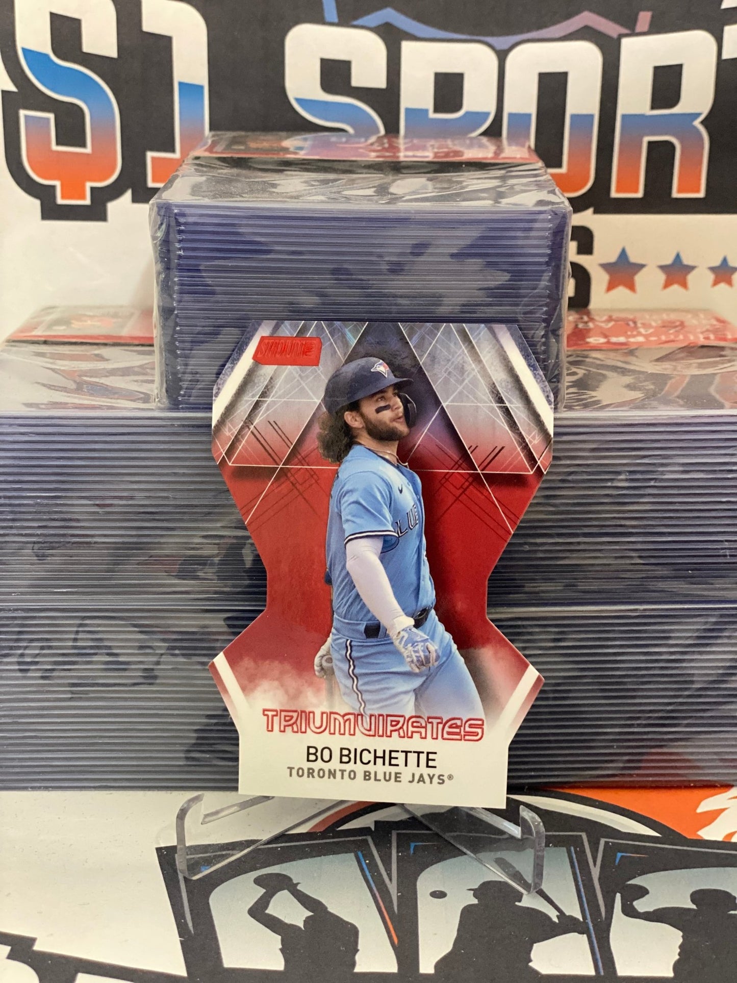 2021 Topps Stadium Club (Red, Triumvirates) Bo Bichette #T-29