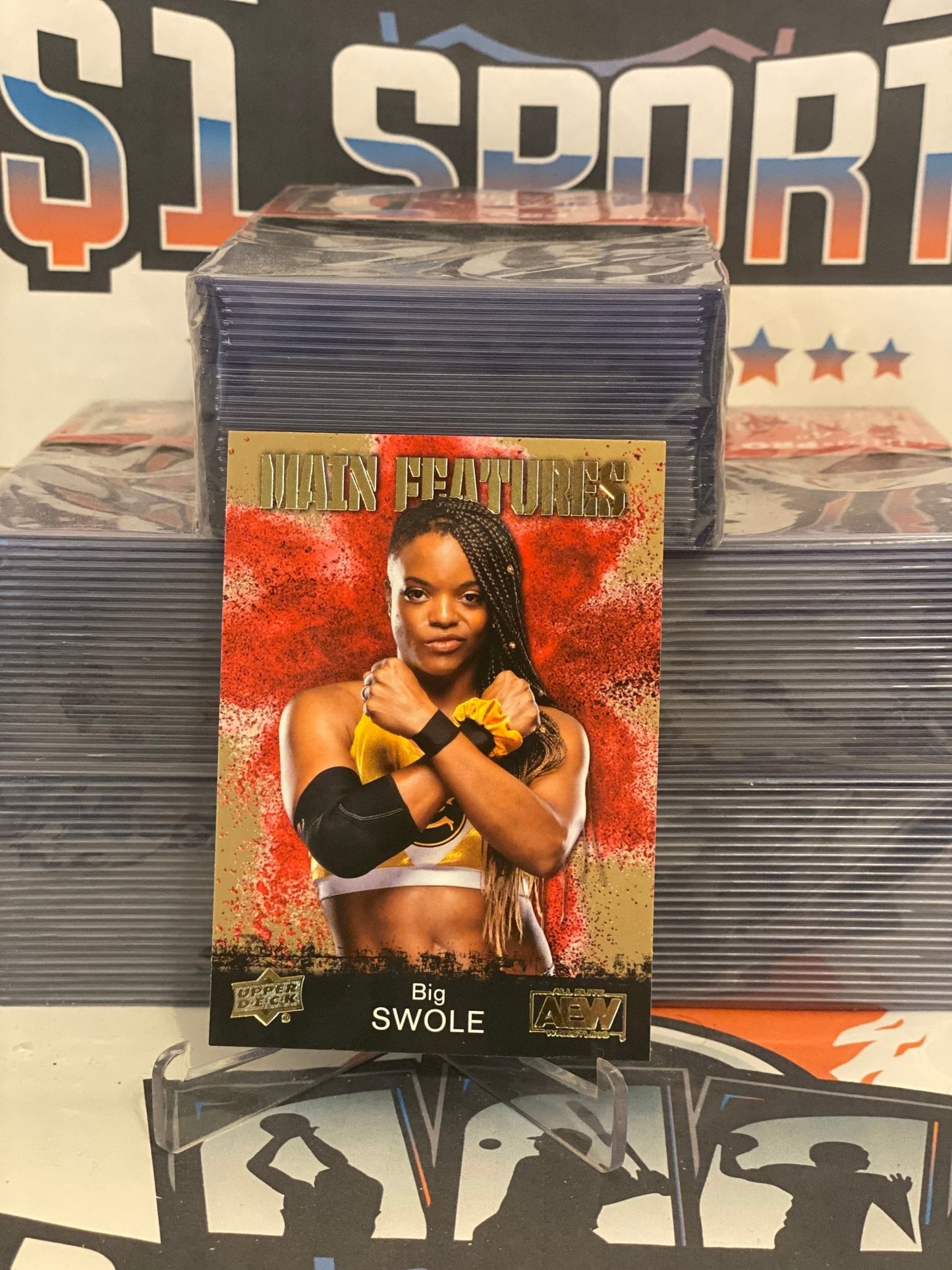 2021 Upper Deck AEW (Gold, Main Features) Big Swole #MF-11
