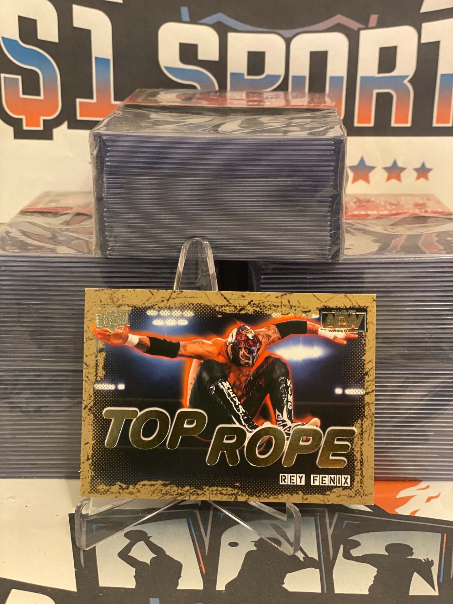 2021 Upper Deck AEW (Gold, Top Rope) Rey Fenix #TR-7