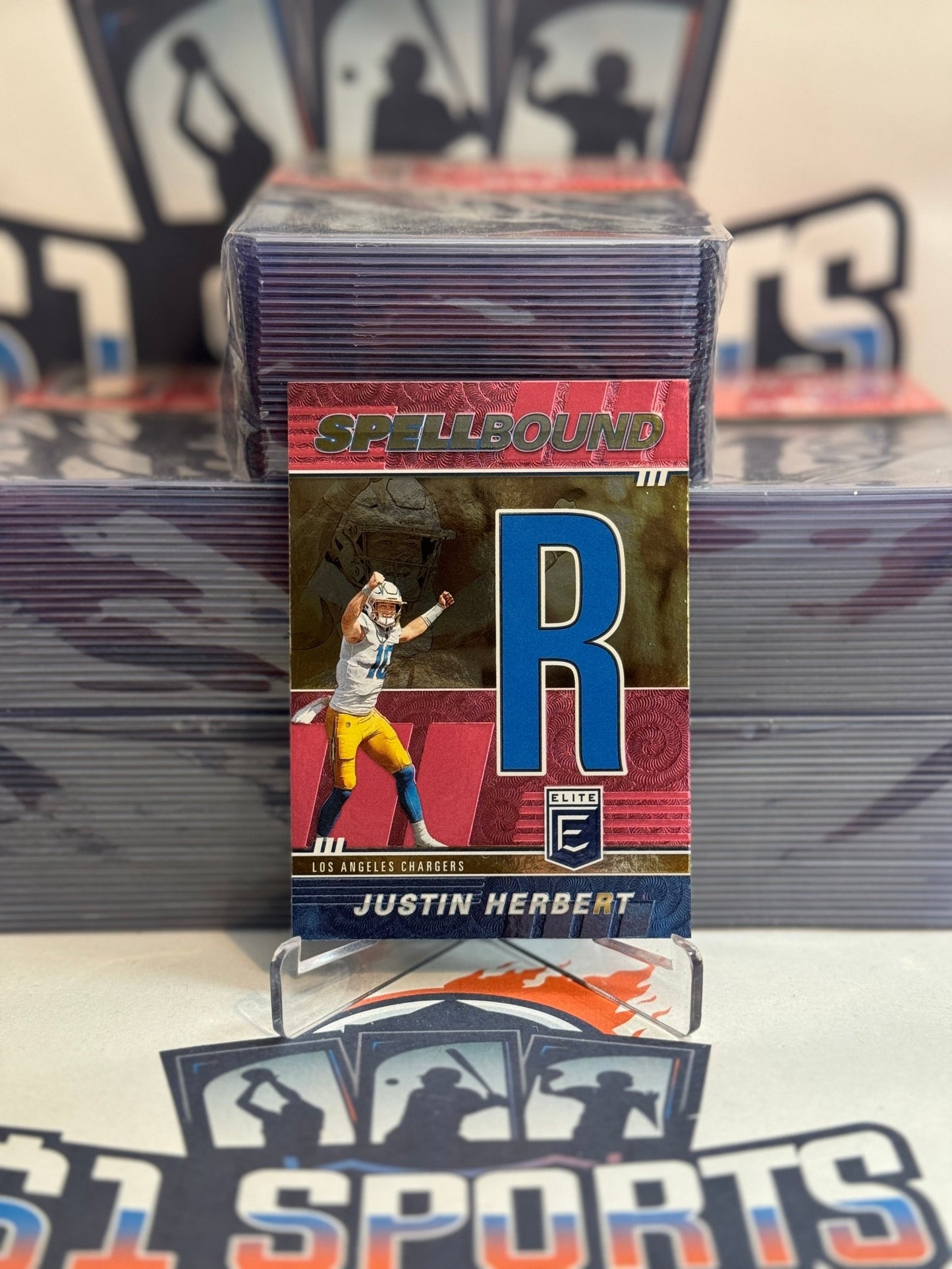 2022 Donruss Elite (Pink, Spellbound) Justin Herbert #SB-JH6