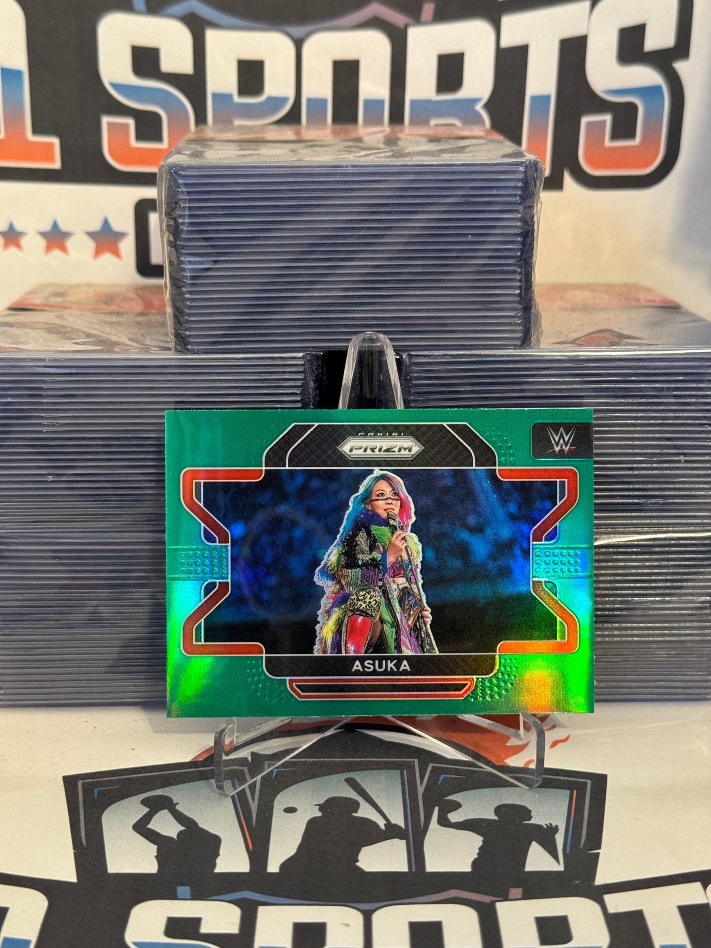 2022 Panini Prizm WWE (Green Prizm) Asuka #84