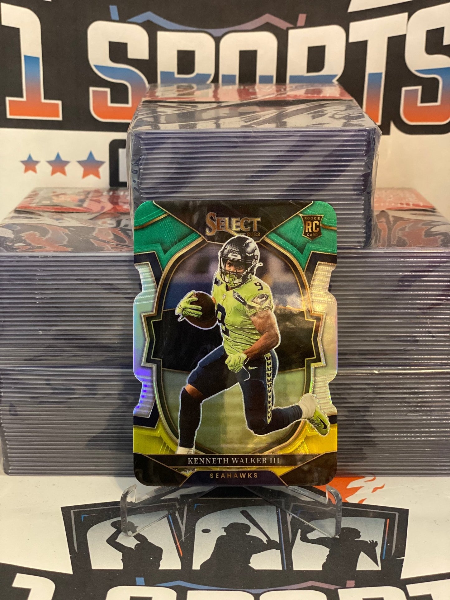 2022 Panini Select (Green Yellow Die Cut Prizm) Kenneth Walker III Rookie #2