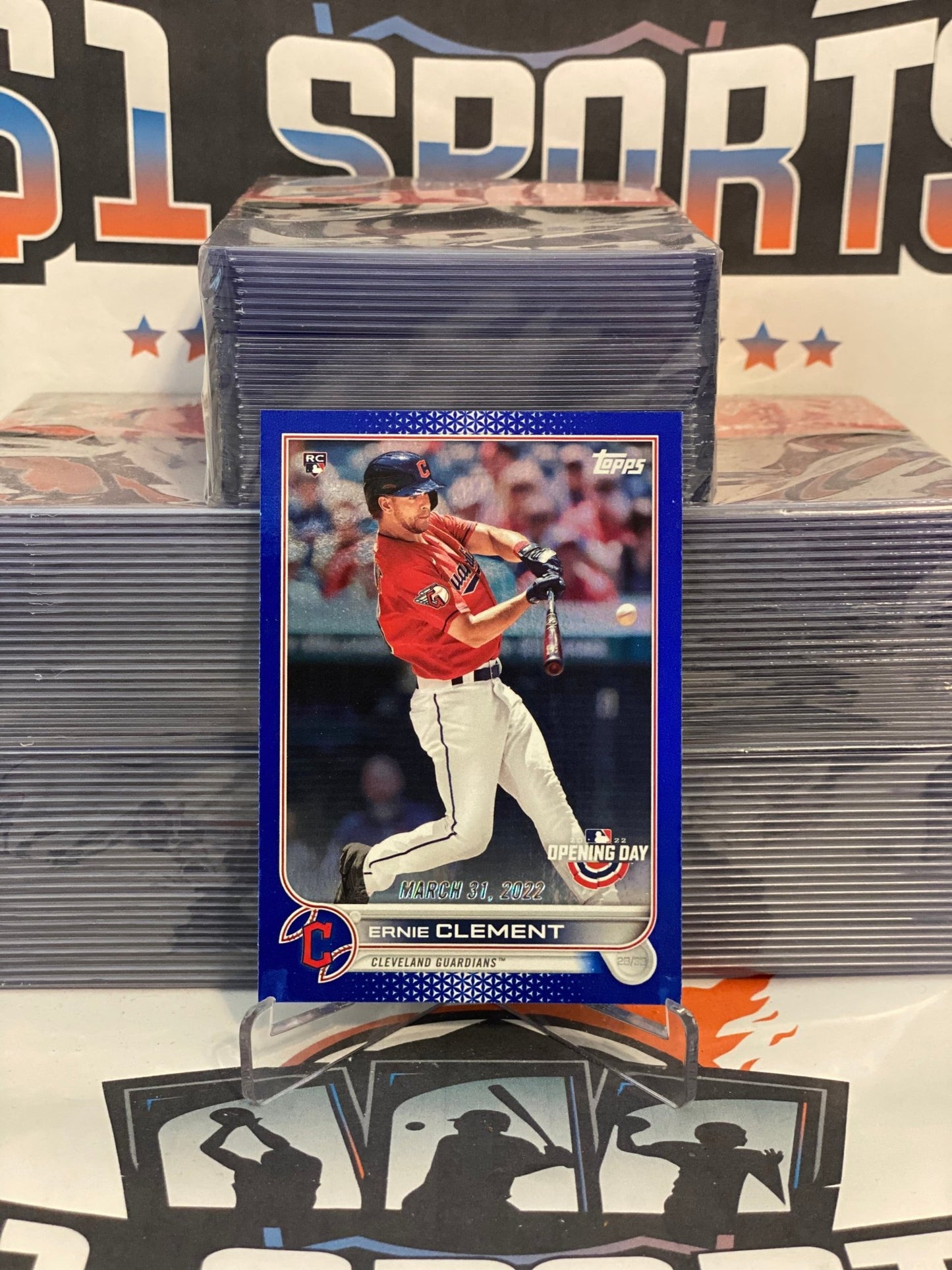 2022 Topps Opening Day (Blue Foil) Ernie Clement Rookie #166