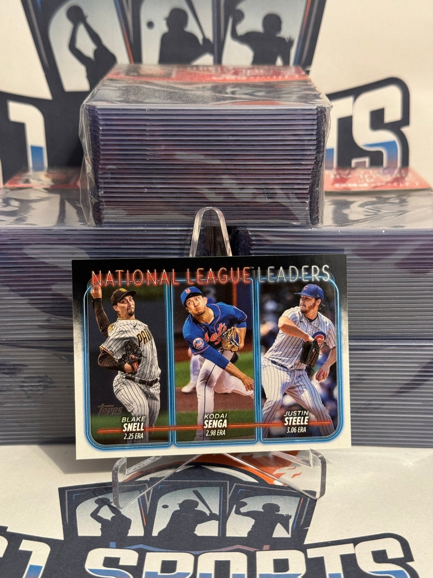 2024 Topps (NL ERA Leaders) Blake Snell, Kodai Senga, Justin Steele #212