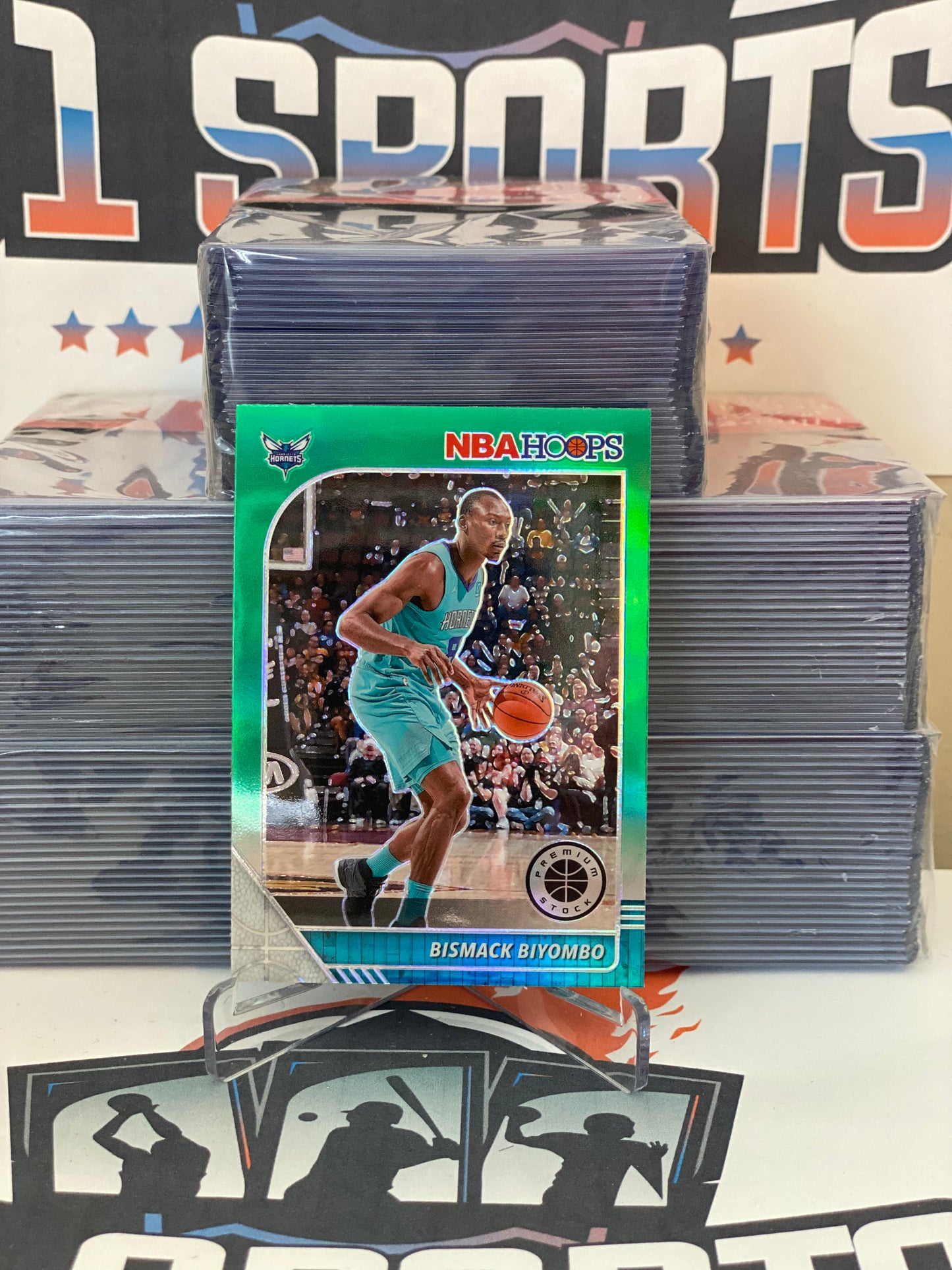2019 Hoops Premium Stock (Green Prizm) Bismack Biyombo #23