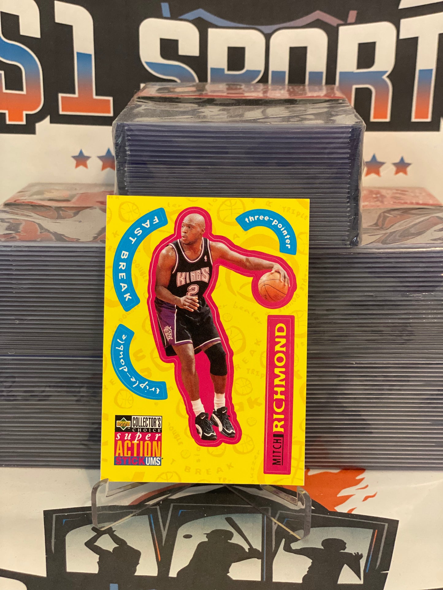 1996 Upper Deck Collector's Choice (Stick Ums) Mitch Richmond #S23