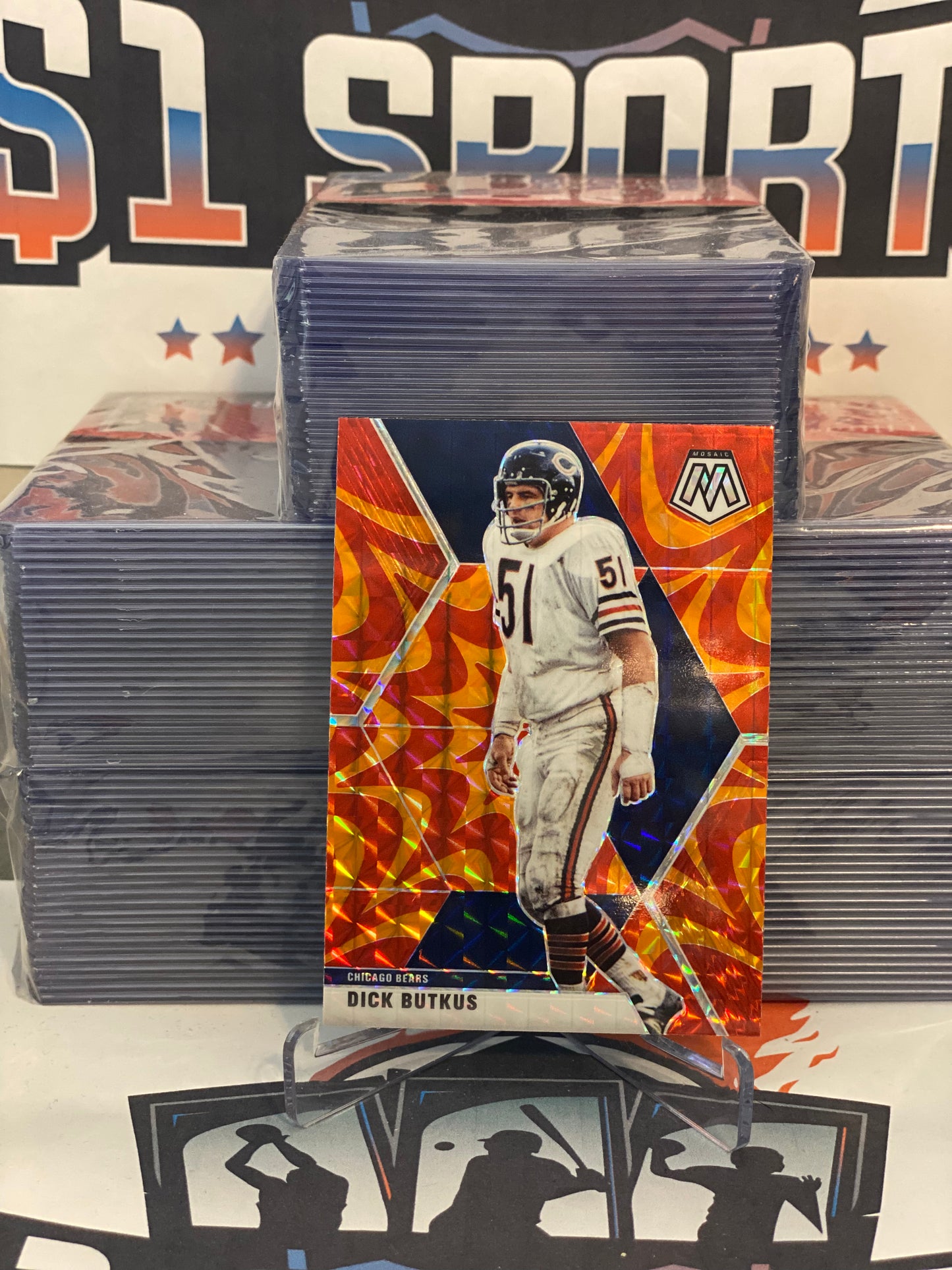 2020 Panini Mosaic (Reactive Orange Prizm) Dick Butkus #42