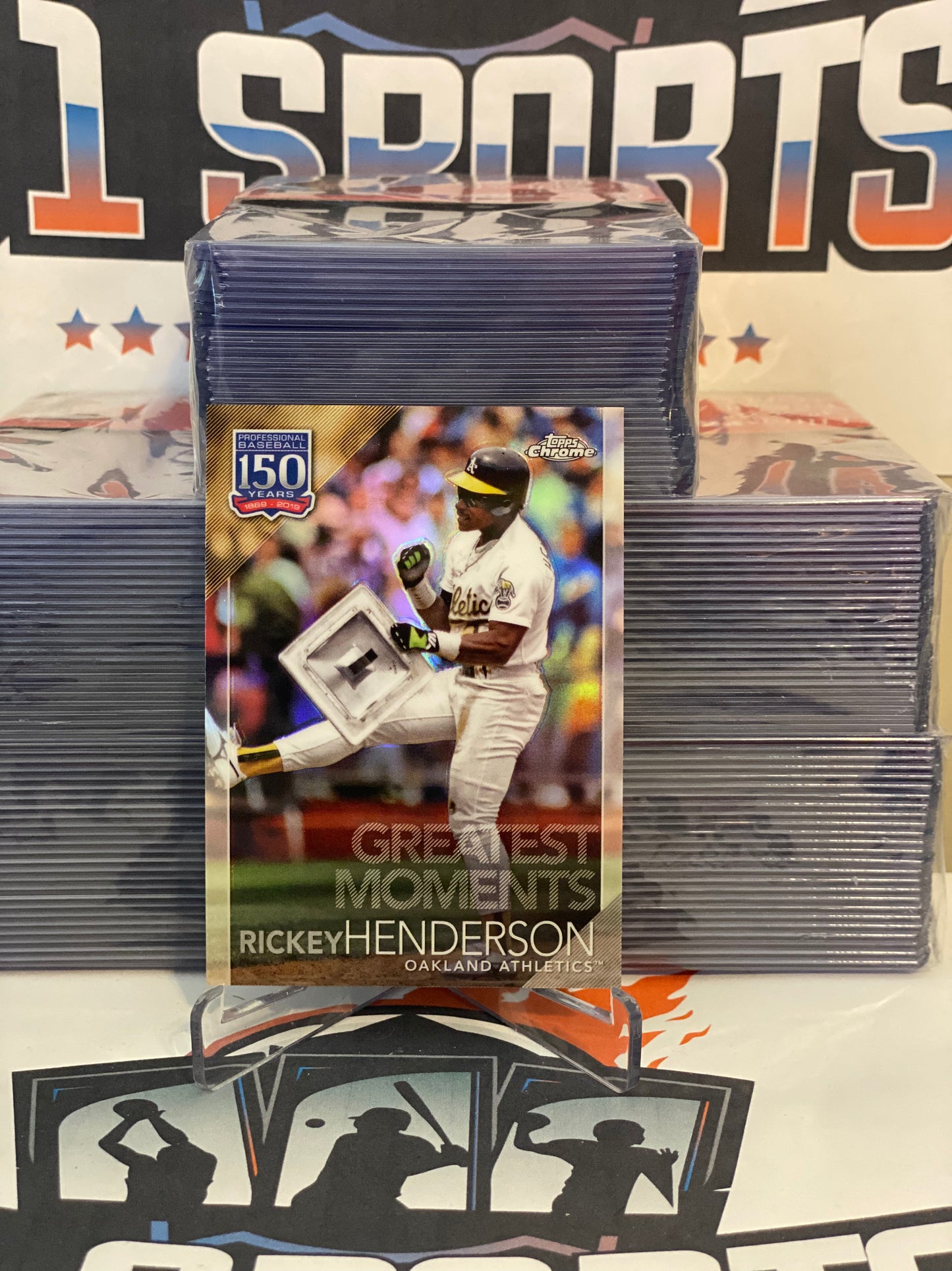 2019 Topps Chrome (Greatest Moments) Rickey Henderson #150C-4