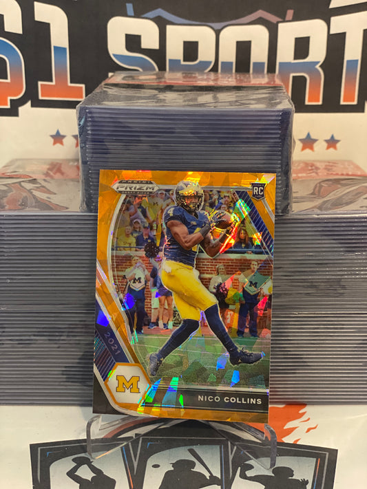 2021 Panini Prizm Draft Picks (Orange Ice Prizm) Nico Collins Rookie #114