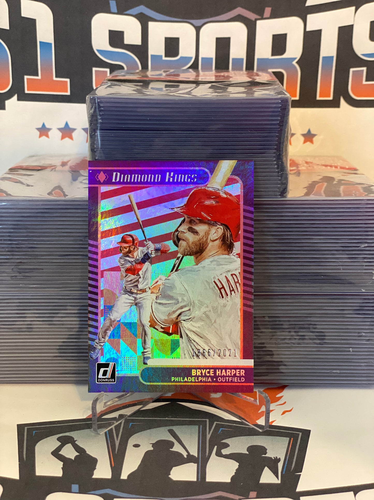 2021 Donruss (Diamond Kings, Red 1866/2021) Bryce Harper #18