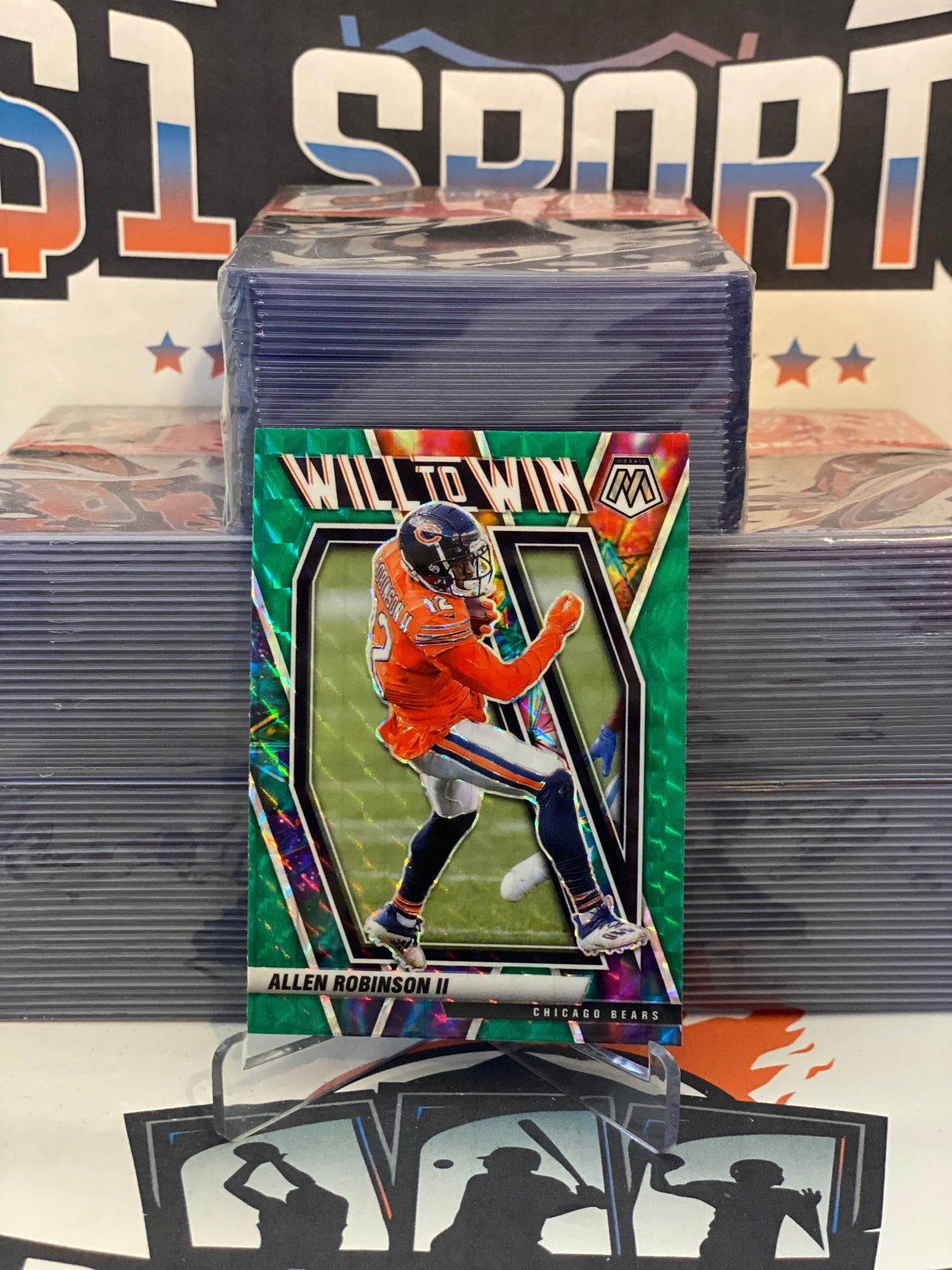 2021 Panini Mosaic (Green Prizm, Will to Win) Allen Robinson II #WW-13
