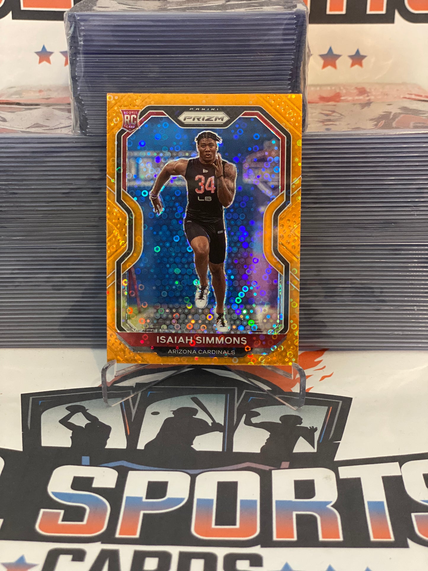 2020 Panini Prizm (Orange Disco Prizm) Isaiah Simmons Rookie #323
