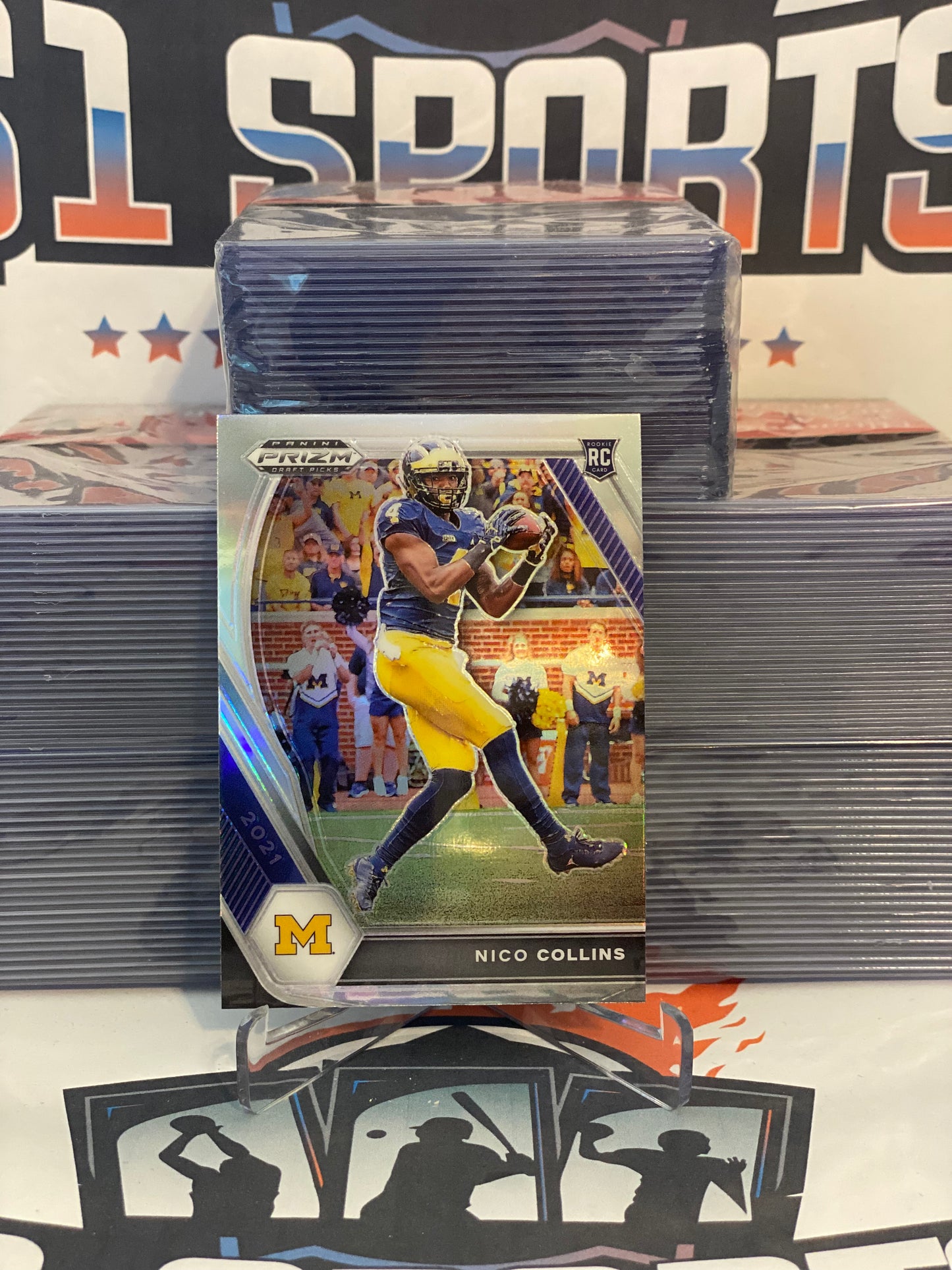 2021 Panini Prizm Draft Picks (Silver Prizm) Nico Collins Rookie #114