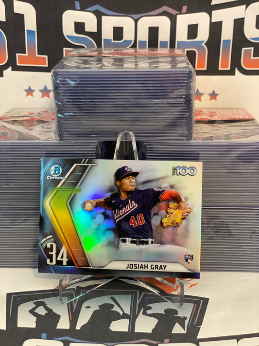 2022 Bowman Chrome (Refractor, Top 100) Josiah Gray #BTP-34