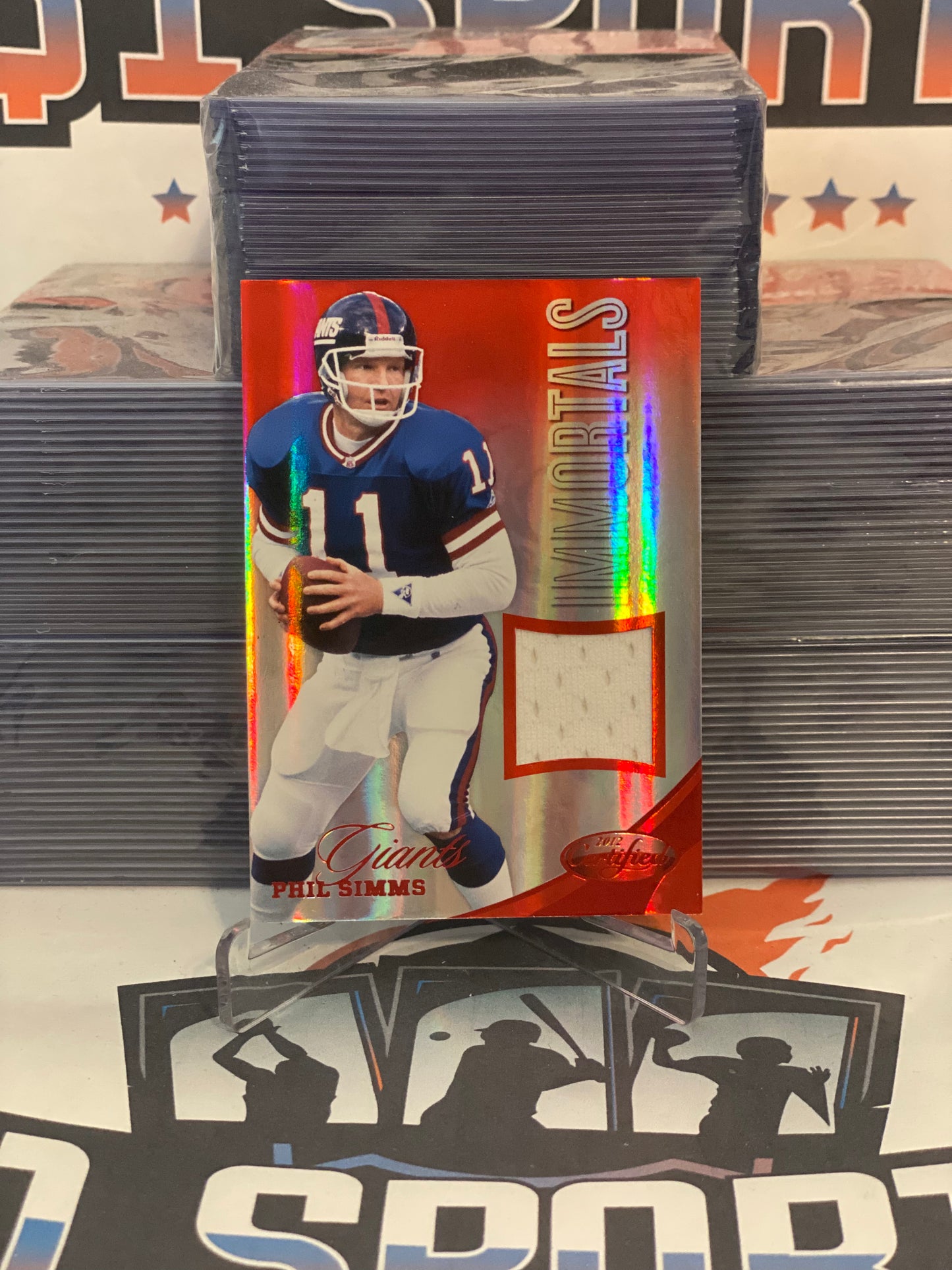 2012 Panini Certified (Red, Immortals Jersey Relic 019/199) Phil Simms #241