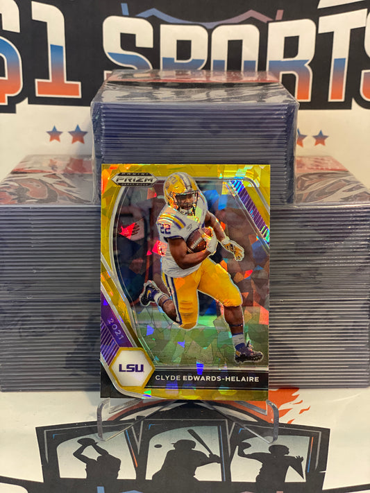 2021 Panini Prizm Draft Picks (Gold Ice Prizm) Clyde Edwards-Helaire #74