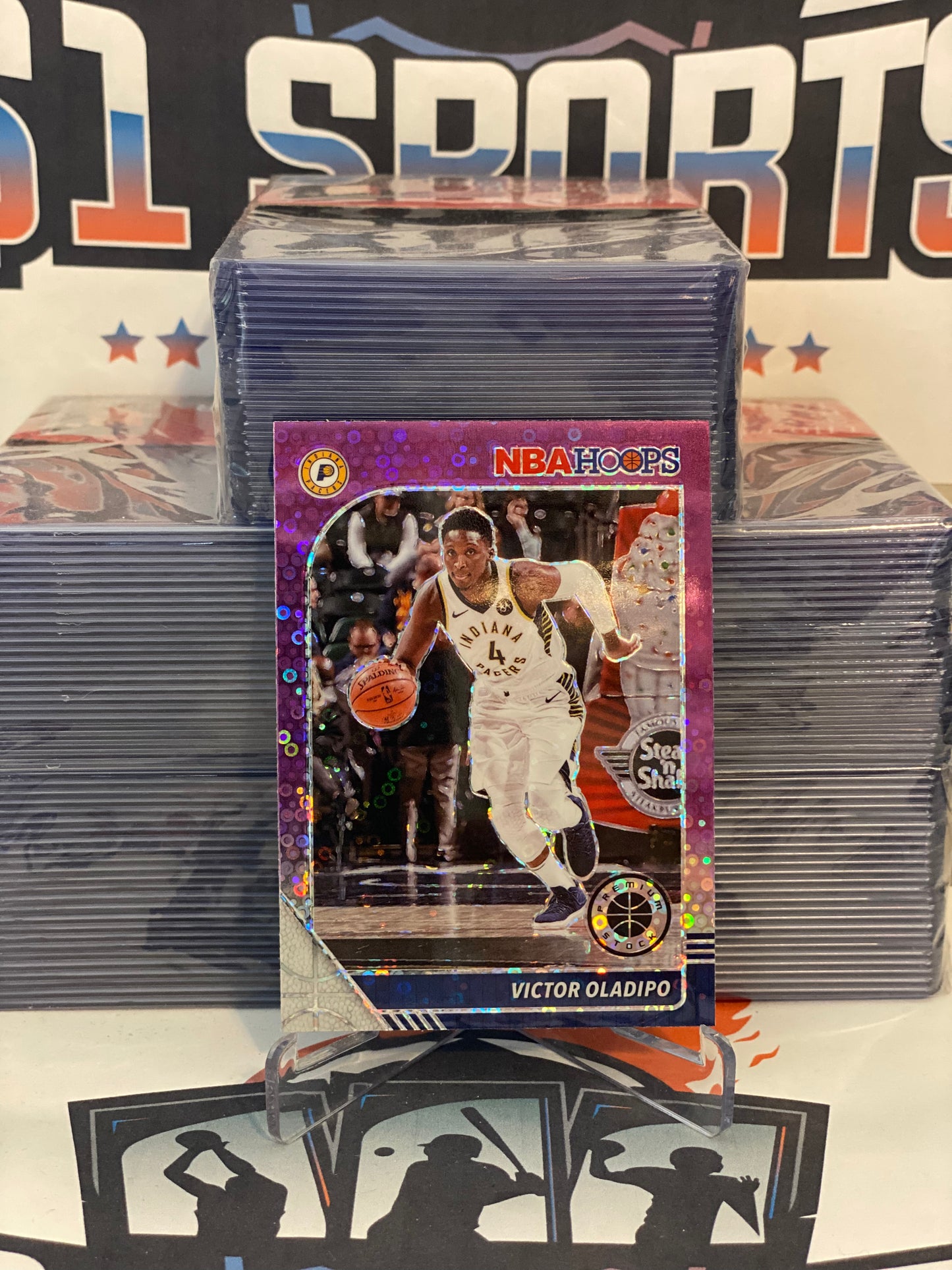 2019 Hoops Premium Stock (Purple Disco Prizm) Victor Oladipo #73